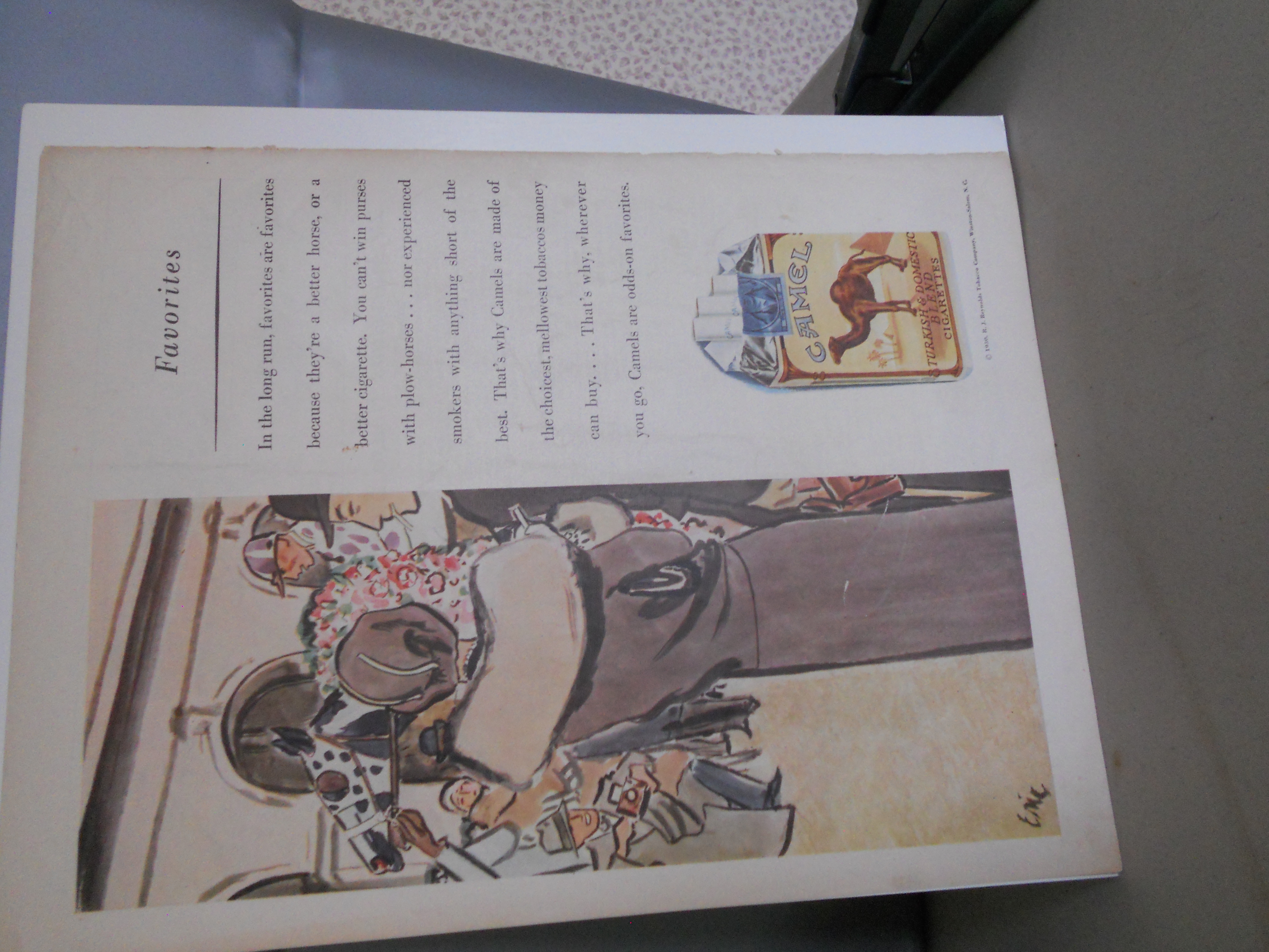 Camel Cigarettes Advertising Sheet