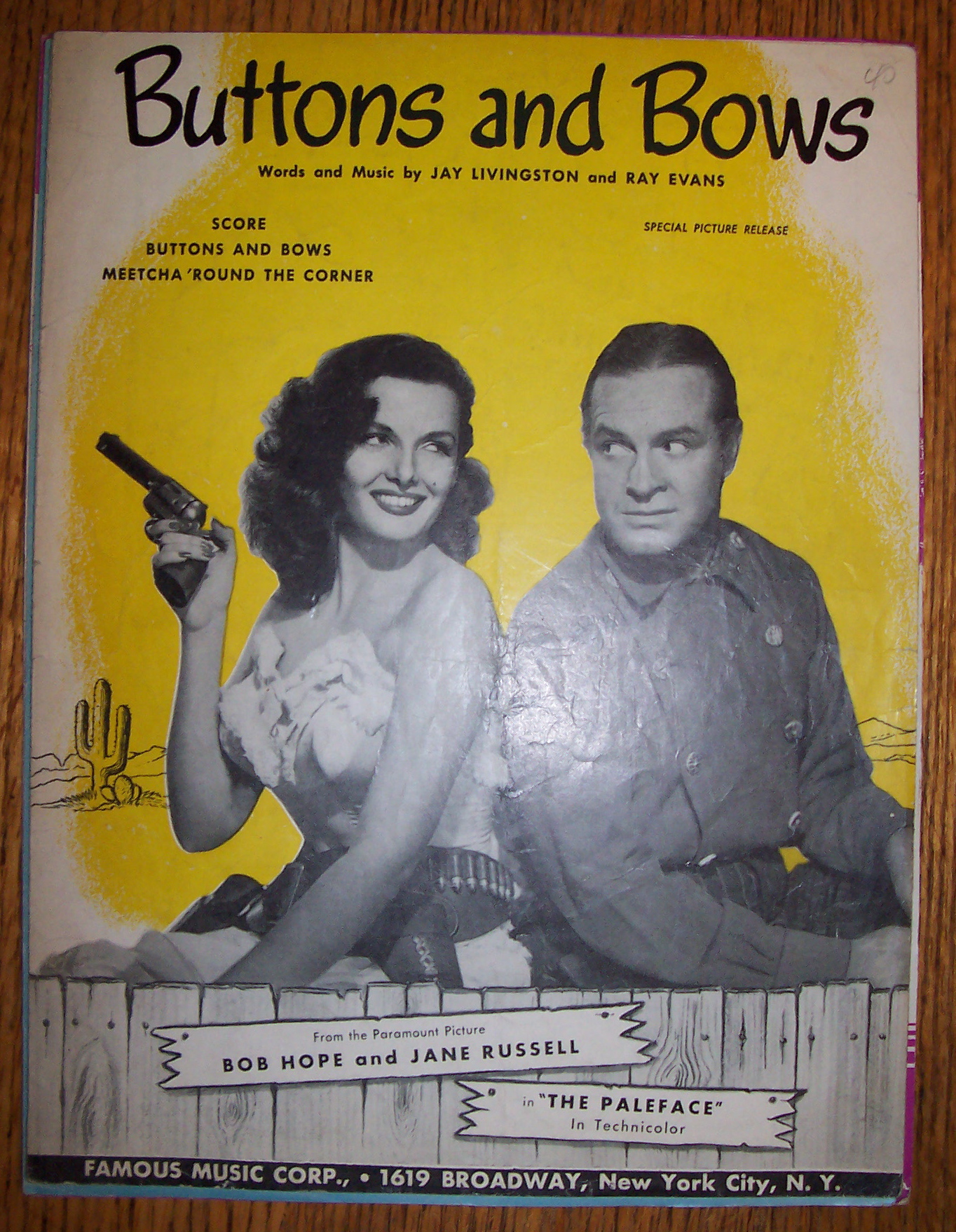 Sheet Music For 1948 Buttons And Bows (The Paleface)