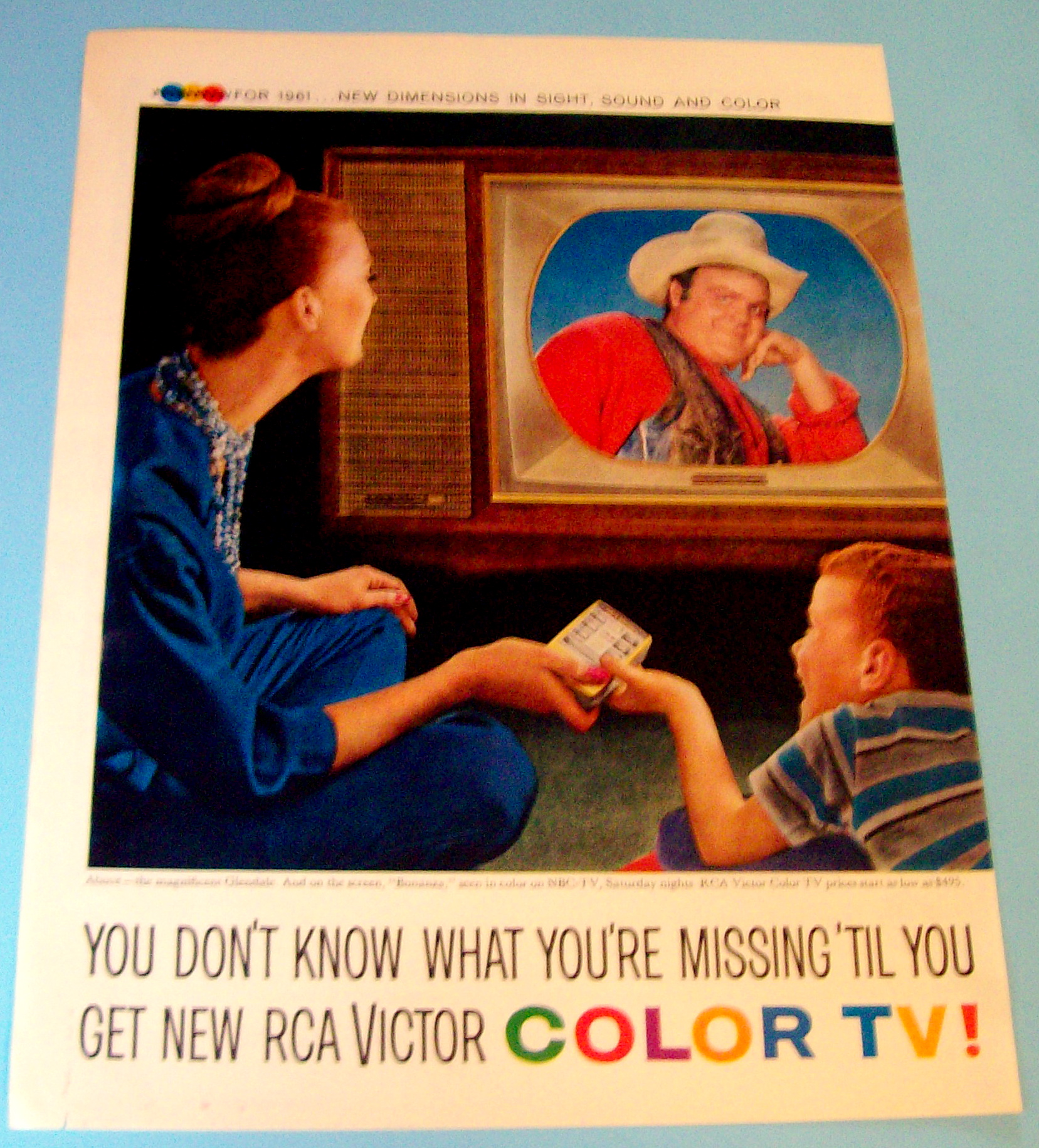 Vintage Ad: 1960 RCA Victor Color TV w/ Dan Blocker