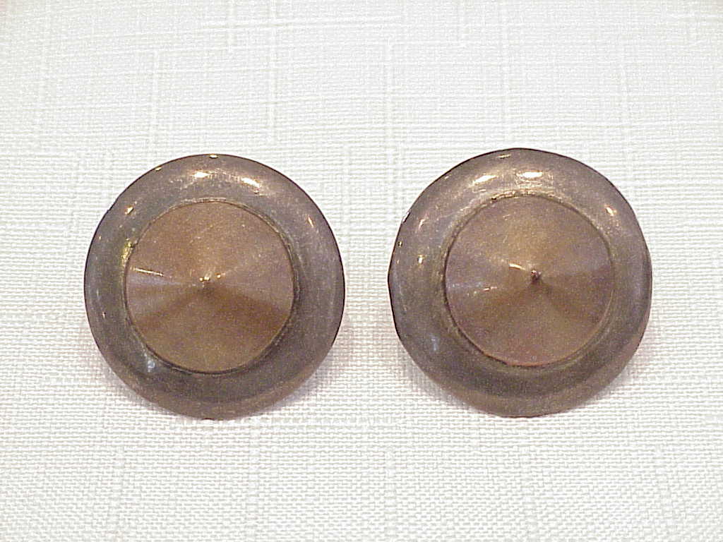 Vintage Signed Mexican Sterling Silver And Copper Screwback Earrings