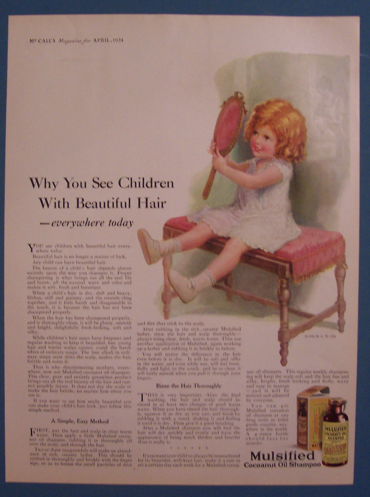 1924 Mulsified Cocoanut Oil Shampoo with Little Girl