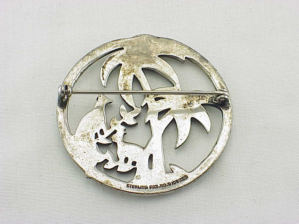 Rare 1938 Uncas Sterling Silver, Enamel, Marcasite Brooch - Book Piece