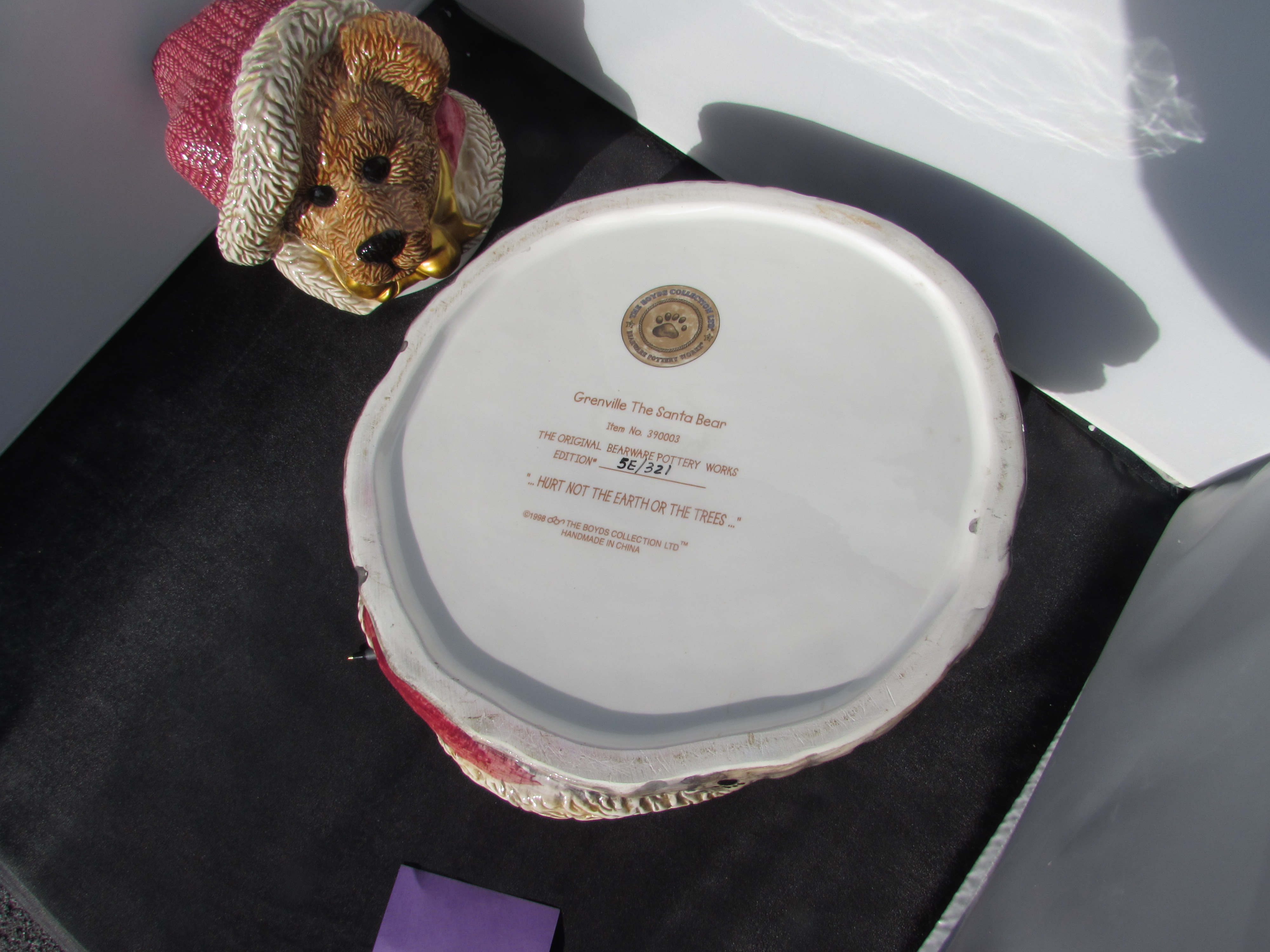 Boyds Grenville The Santa Bear Cookie Jar 1998