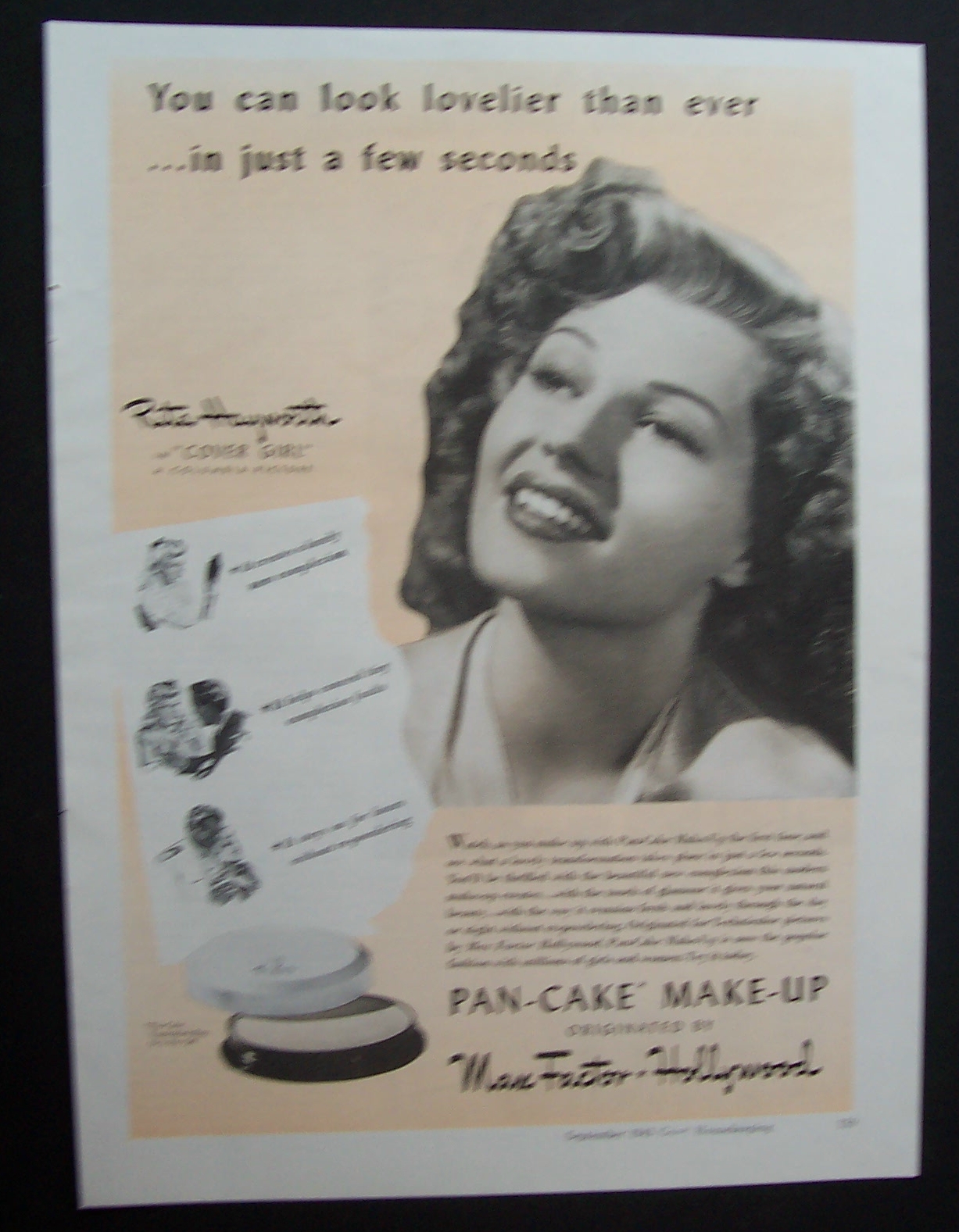 1943  Max  Factor  Make - Up  with  Rita  Hayworth