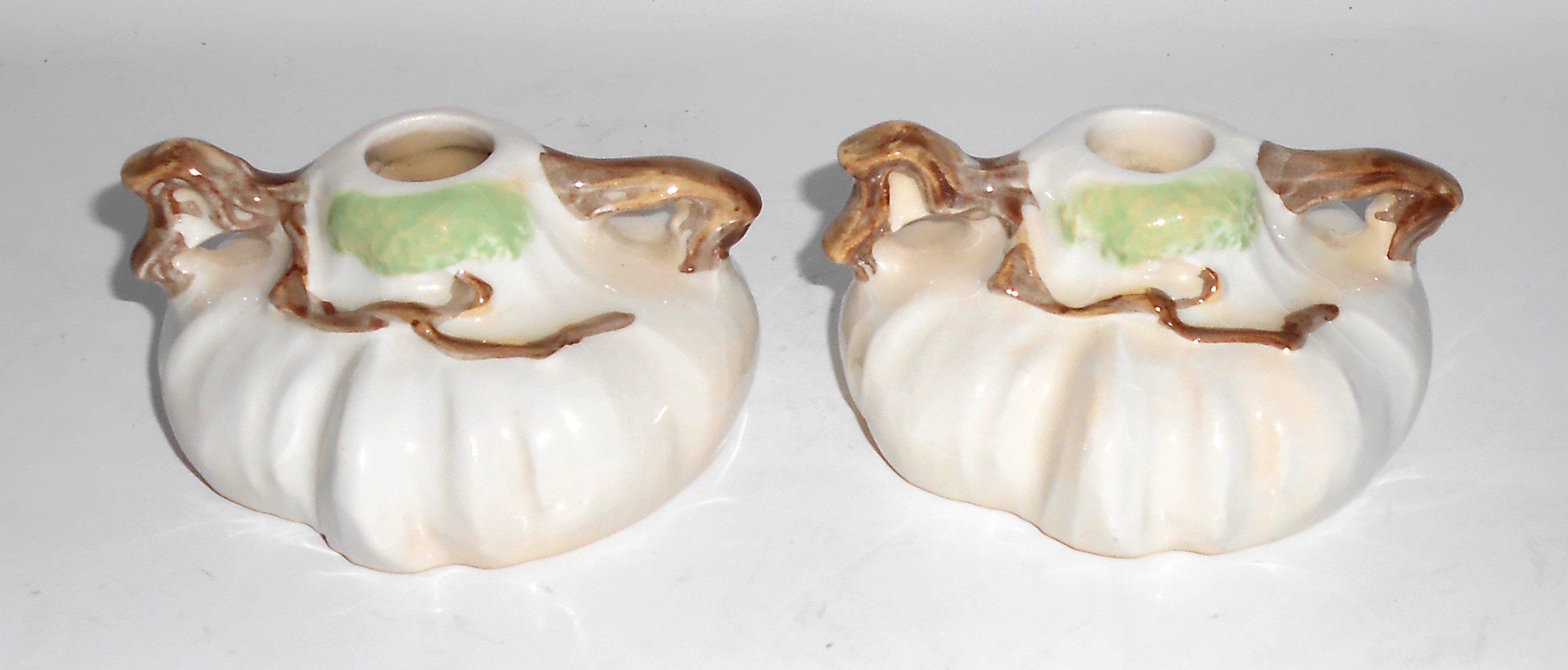 Vintage Roseville Pottery Pair Mint Tree #551 White Can