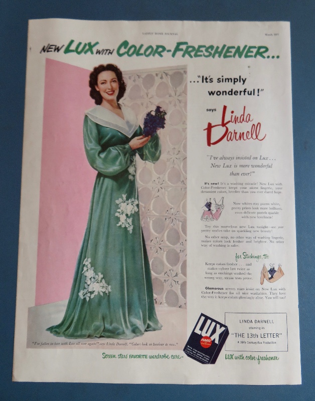 1951 Lux Soap & Flakes with Television Star Linda Darnell