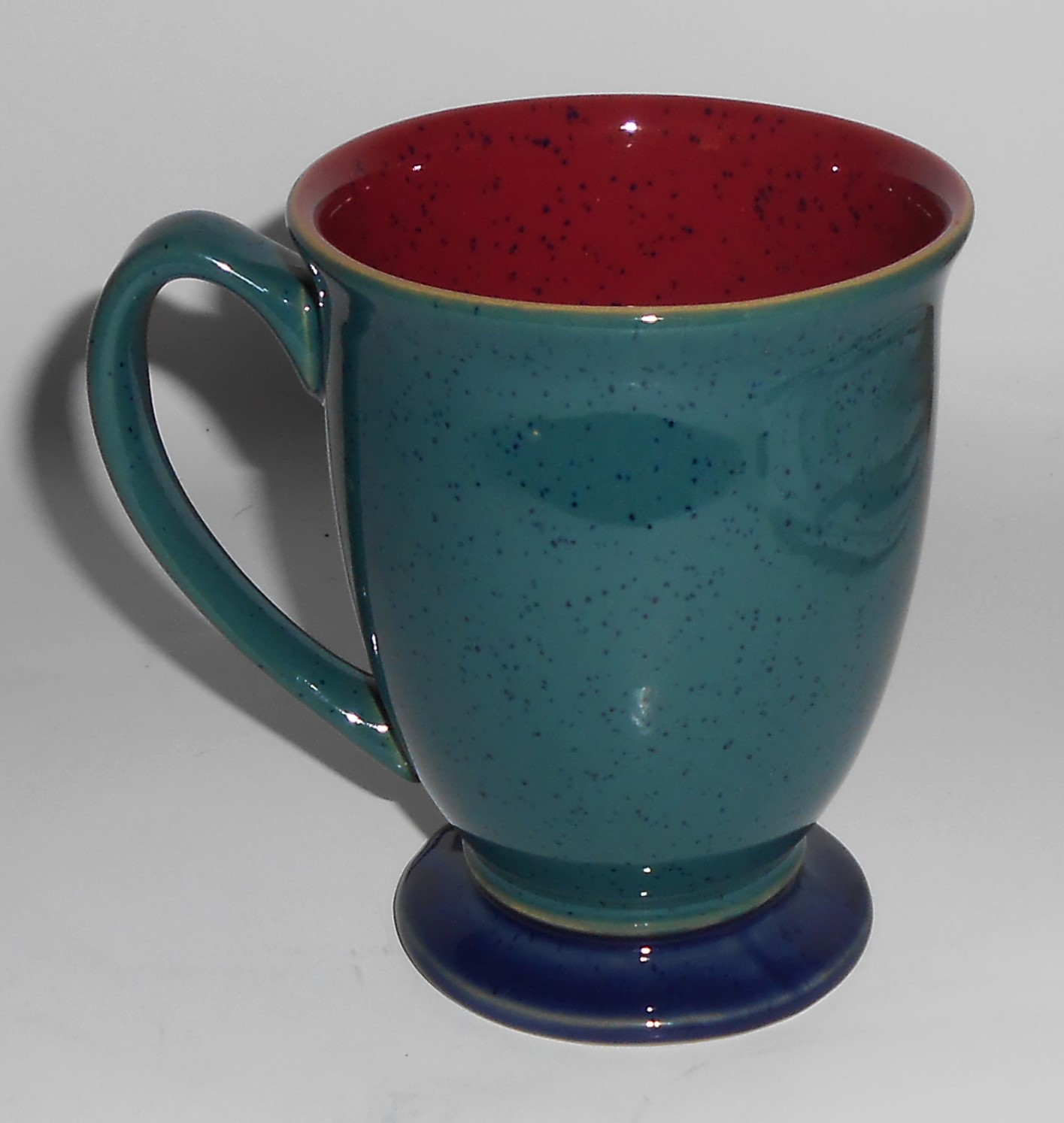 Denby Pottery Stoneware Harlequin Green/Red/Blue Mug