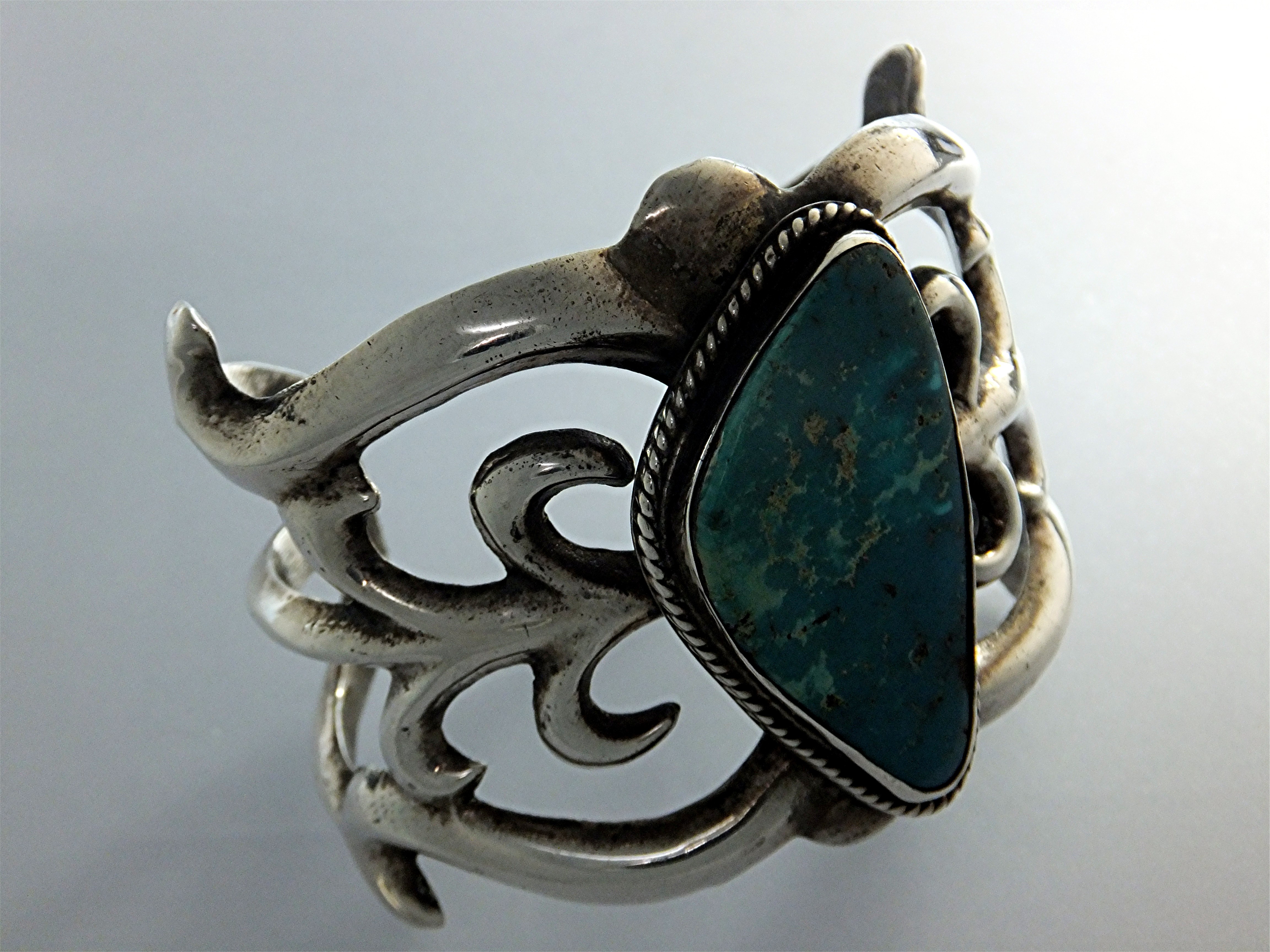 Navajo Sterling Silver Sand Cast Turquoise 116 Grams