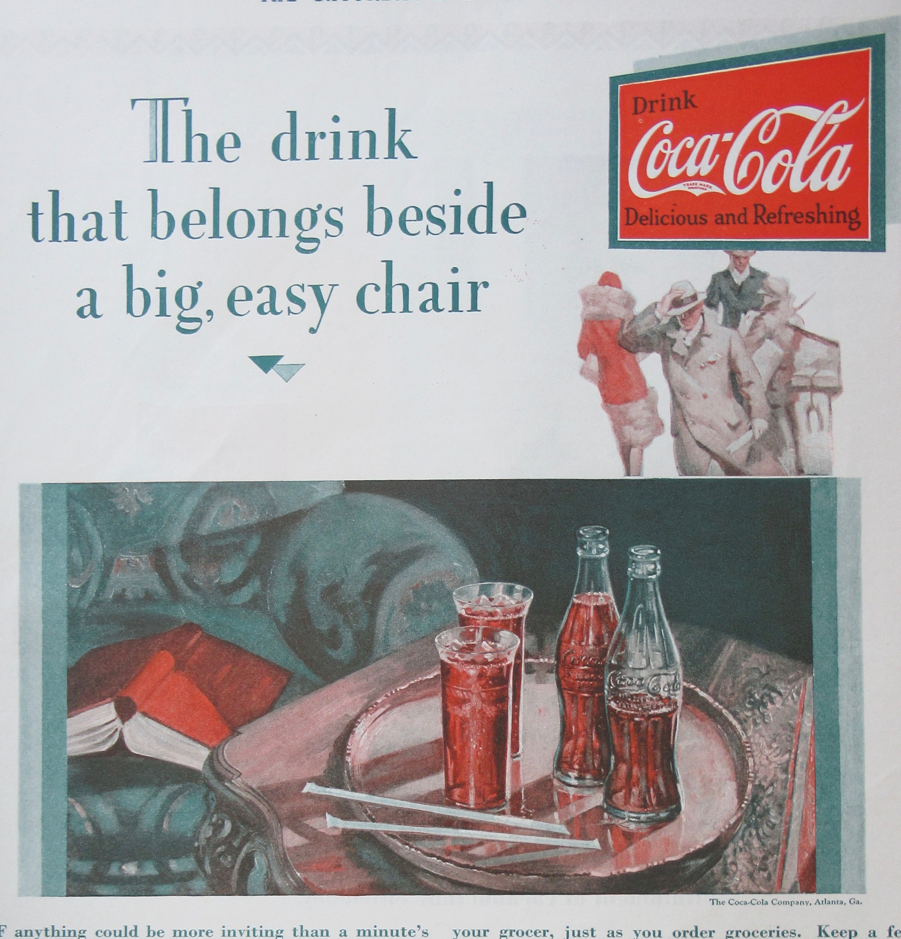 1929 Coca Cola (Coke) with Bottles of Coke with Glasses