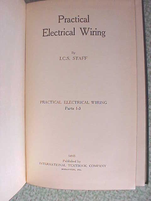 Practical Electrical Wiring 1934 International Textbook