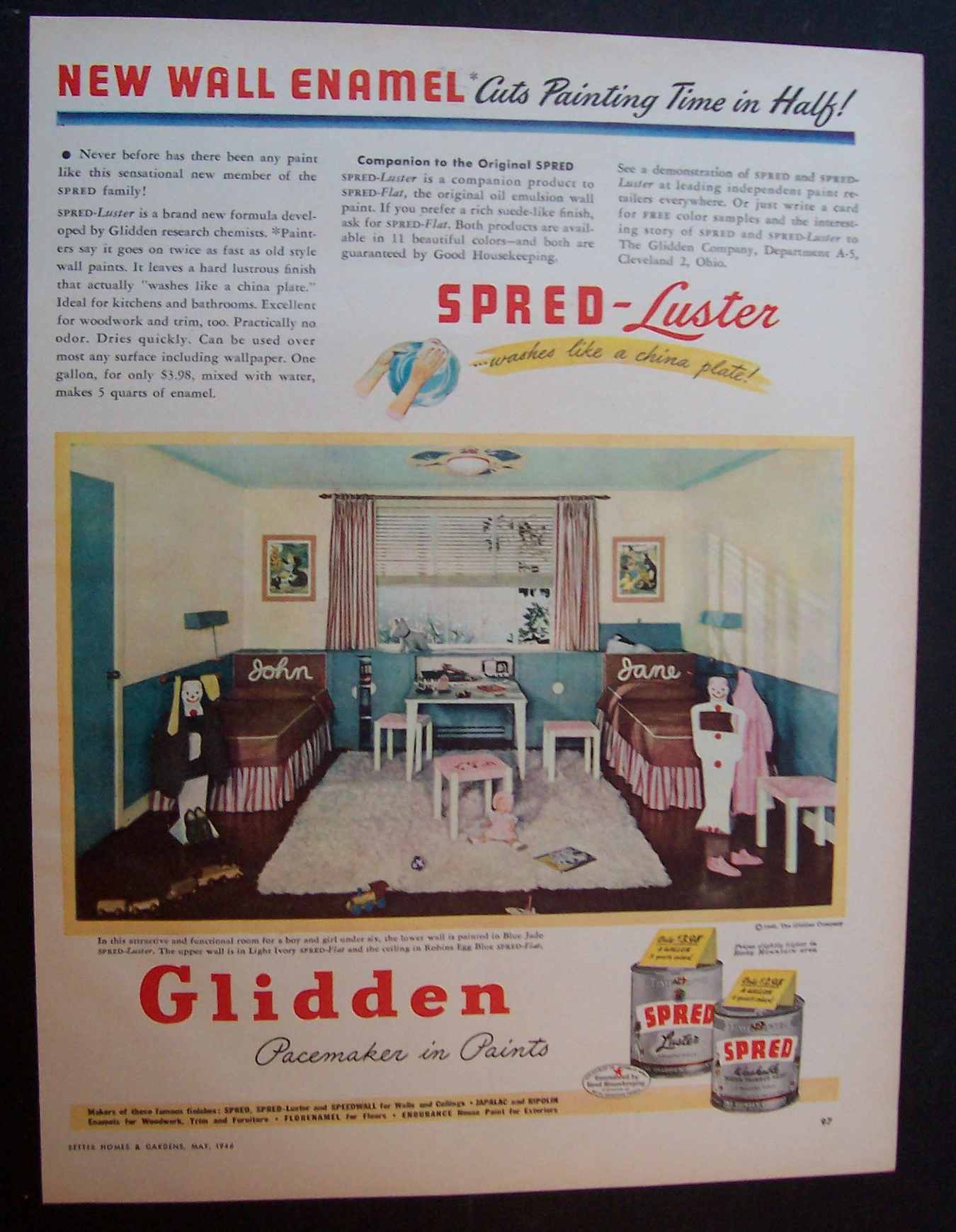 1946  Glidden  Spred  Paints