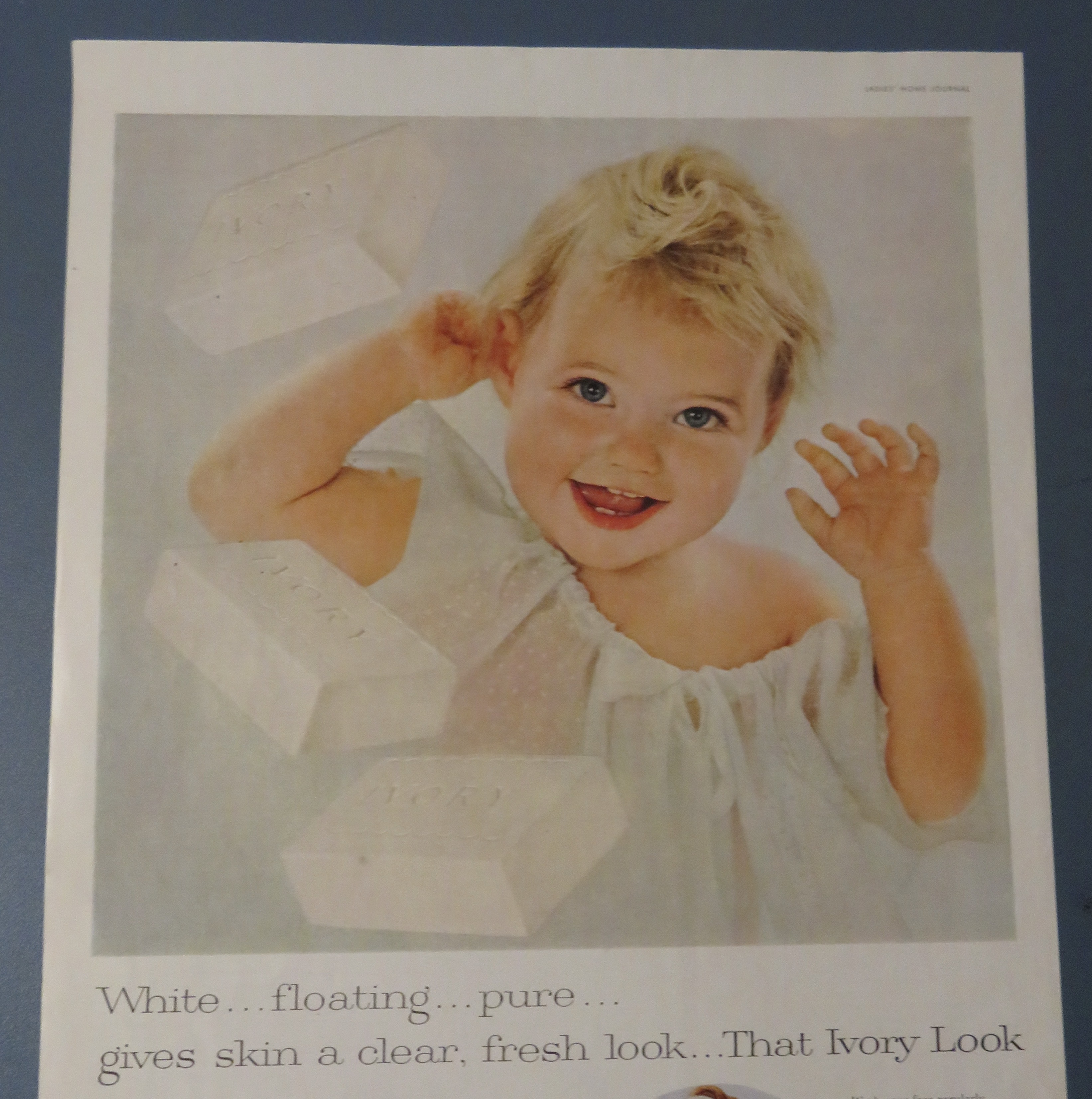1958 Ivory Soap w Little Girl Running Fingers Thru Hair