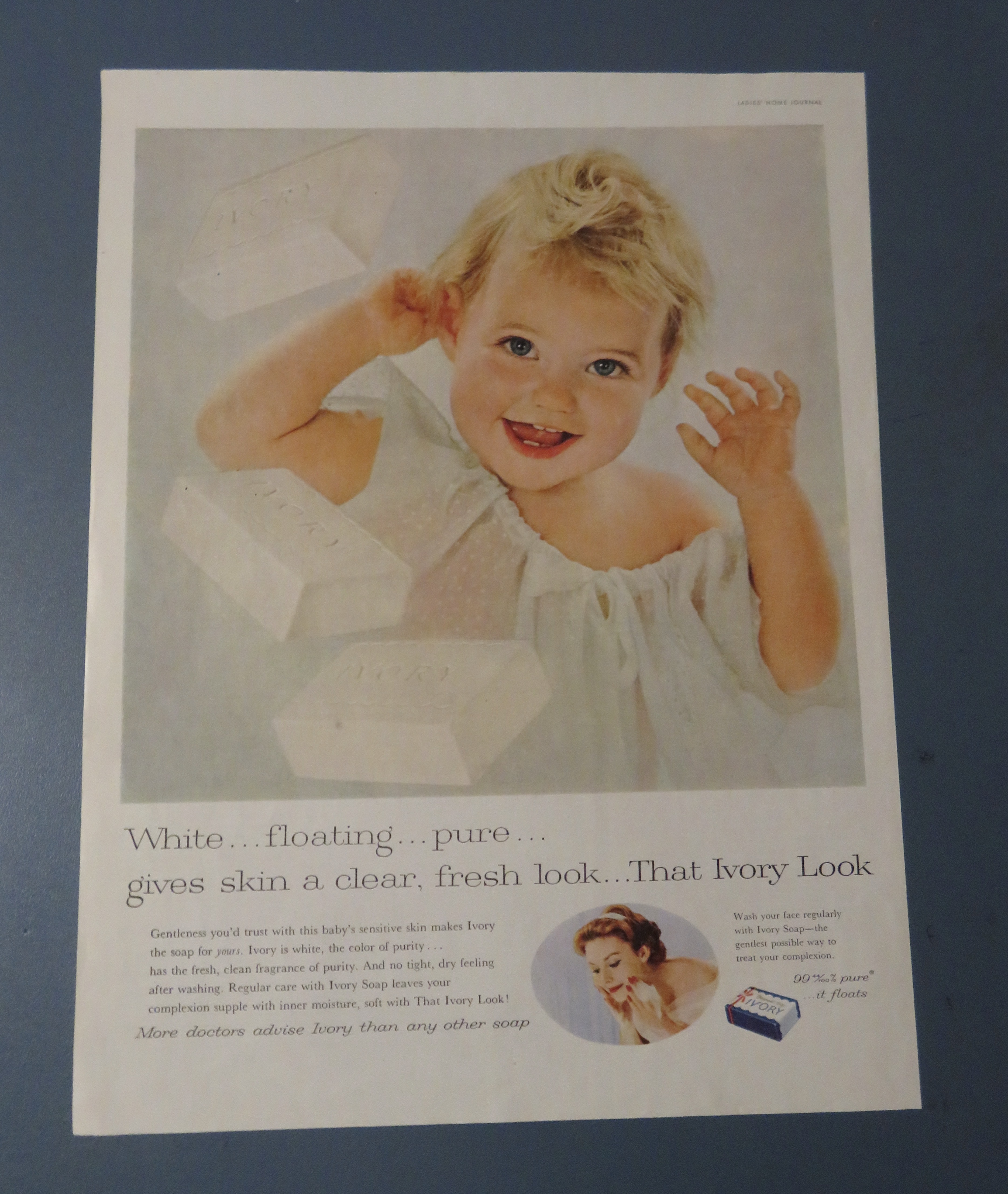 1958 Ivory Soap w Little Girl Running Fingers Thru Hair