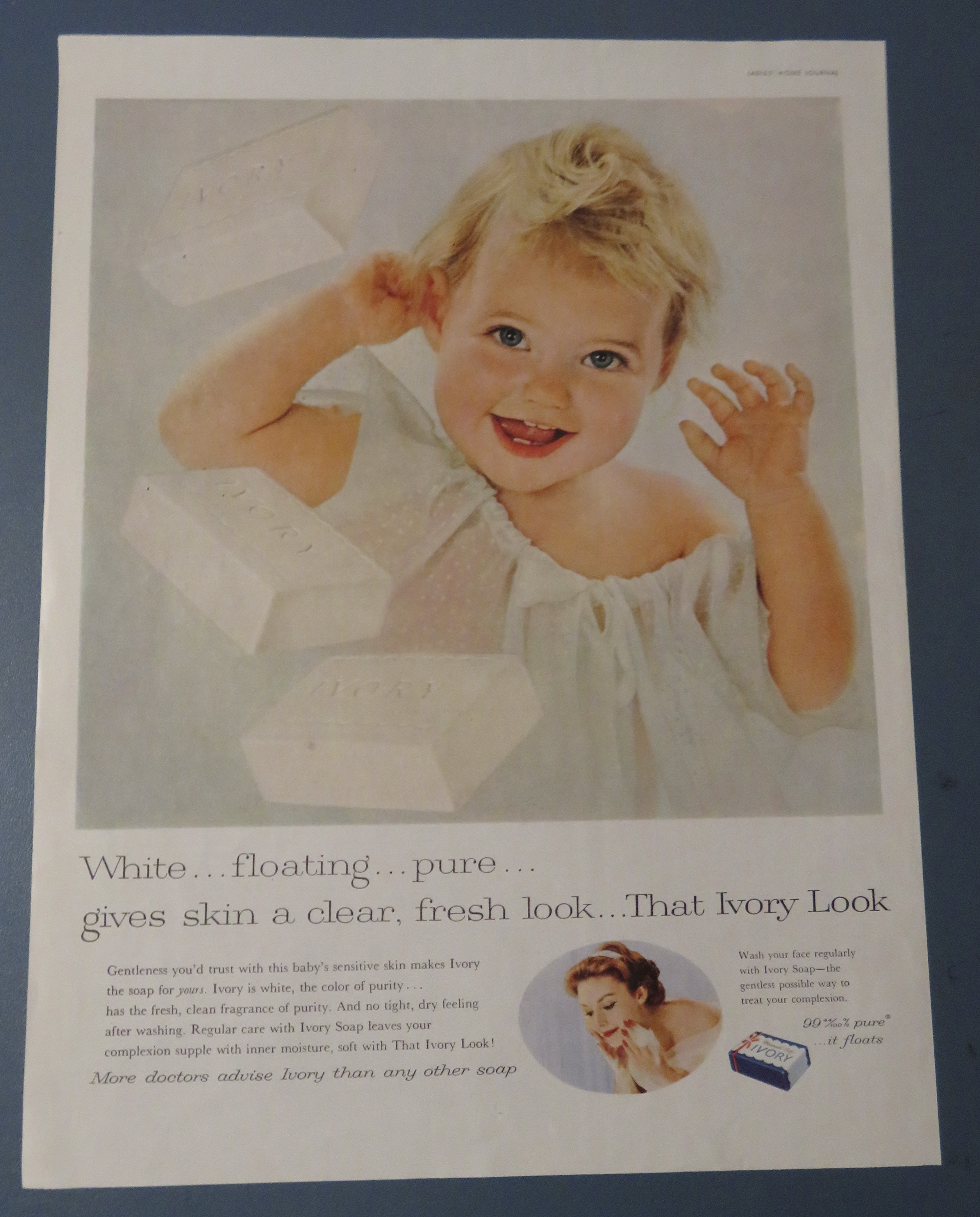 1958 Ivory Soap w Little Girl Running Fingers Thru Hair