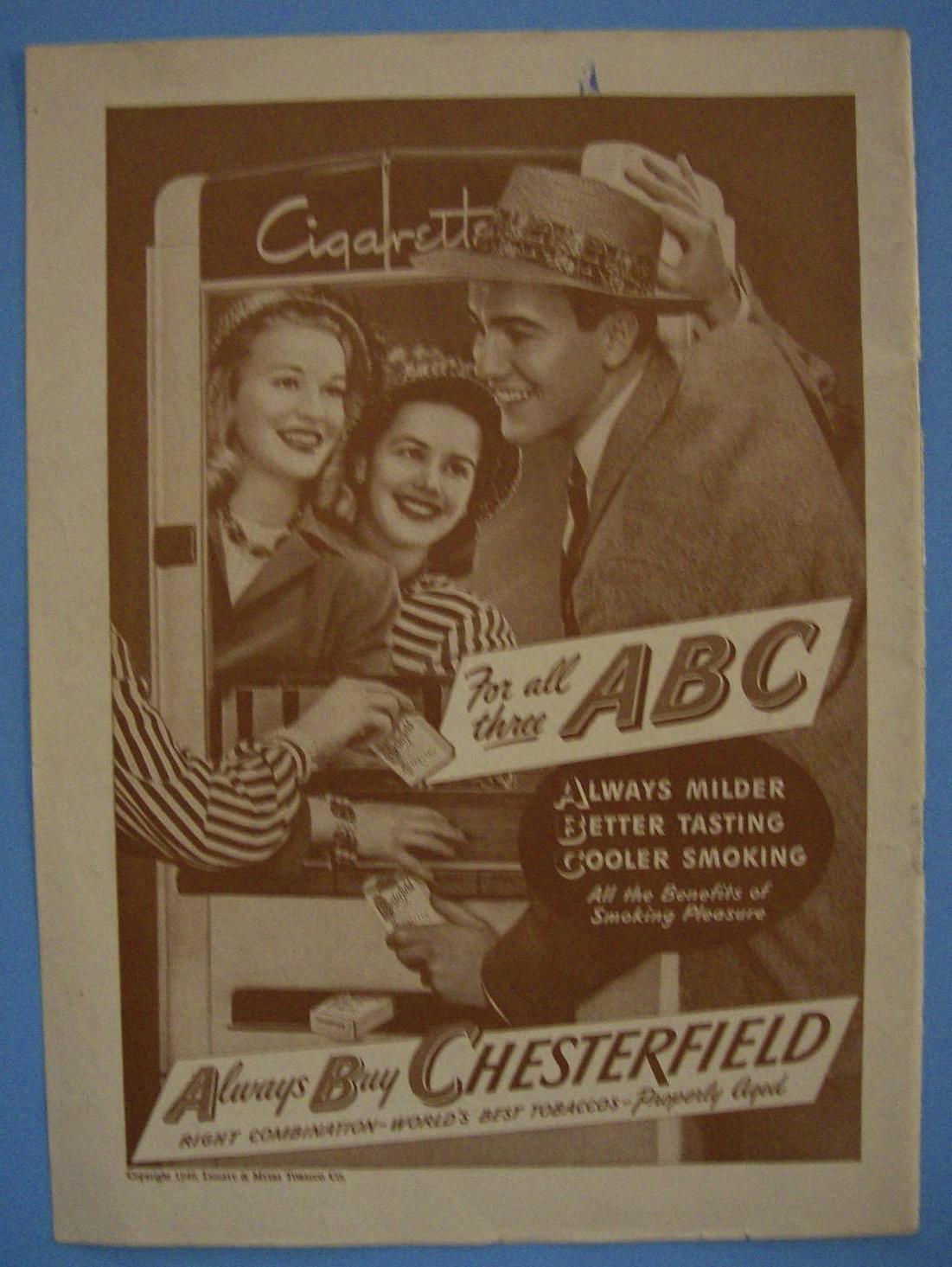 1946 Chesterfield Cigarettes with Man Talking to Women
