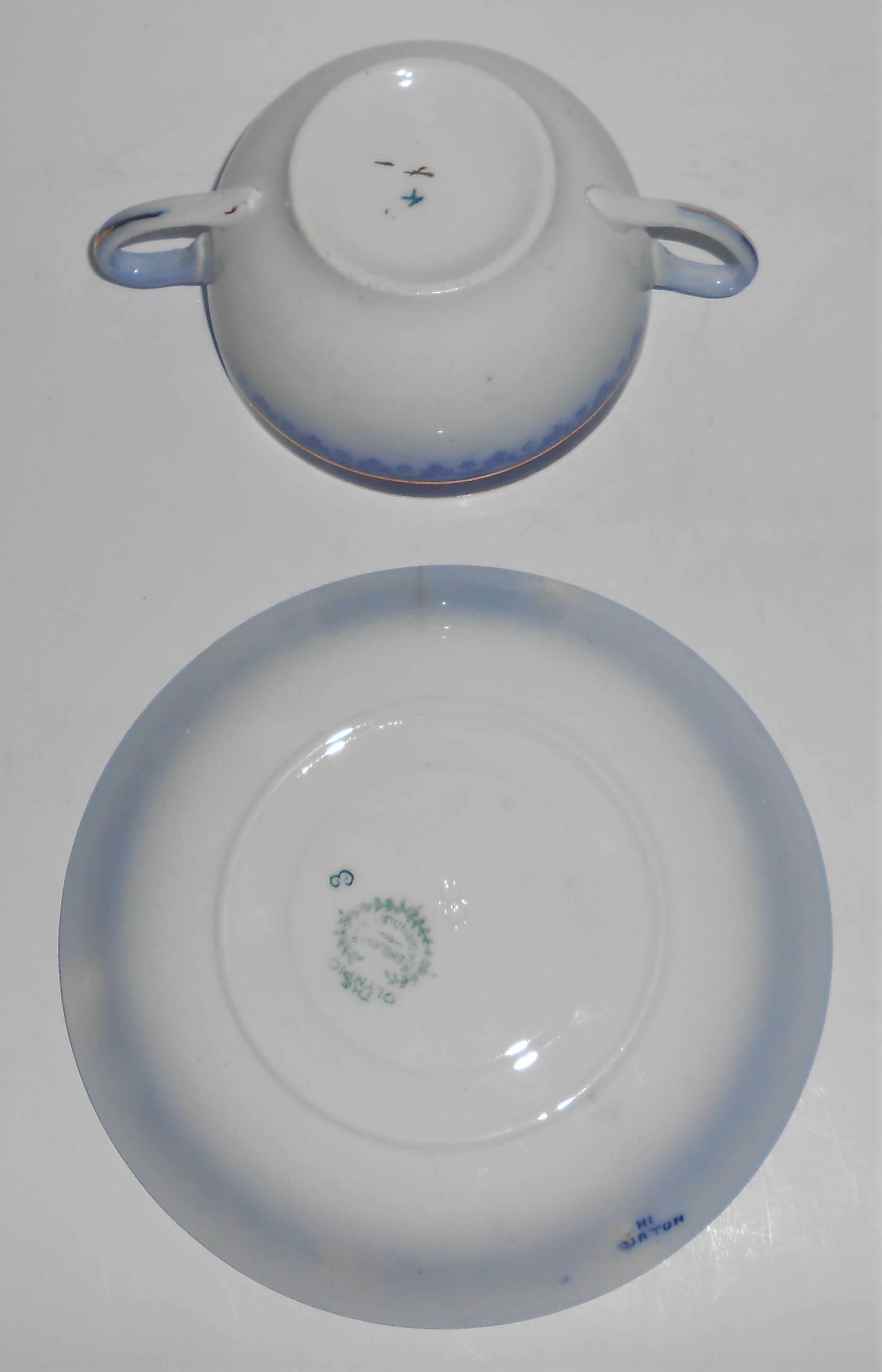 Vintage Grindley Flow Blue Olympic / Burton Cream Soup