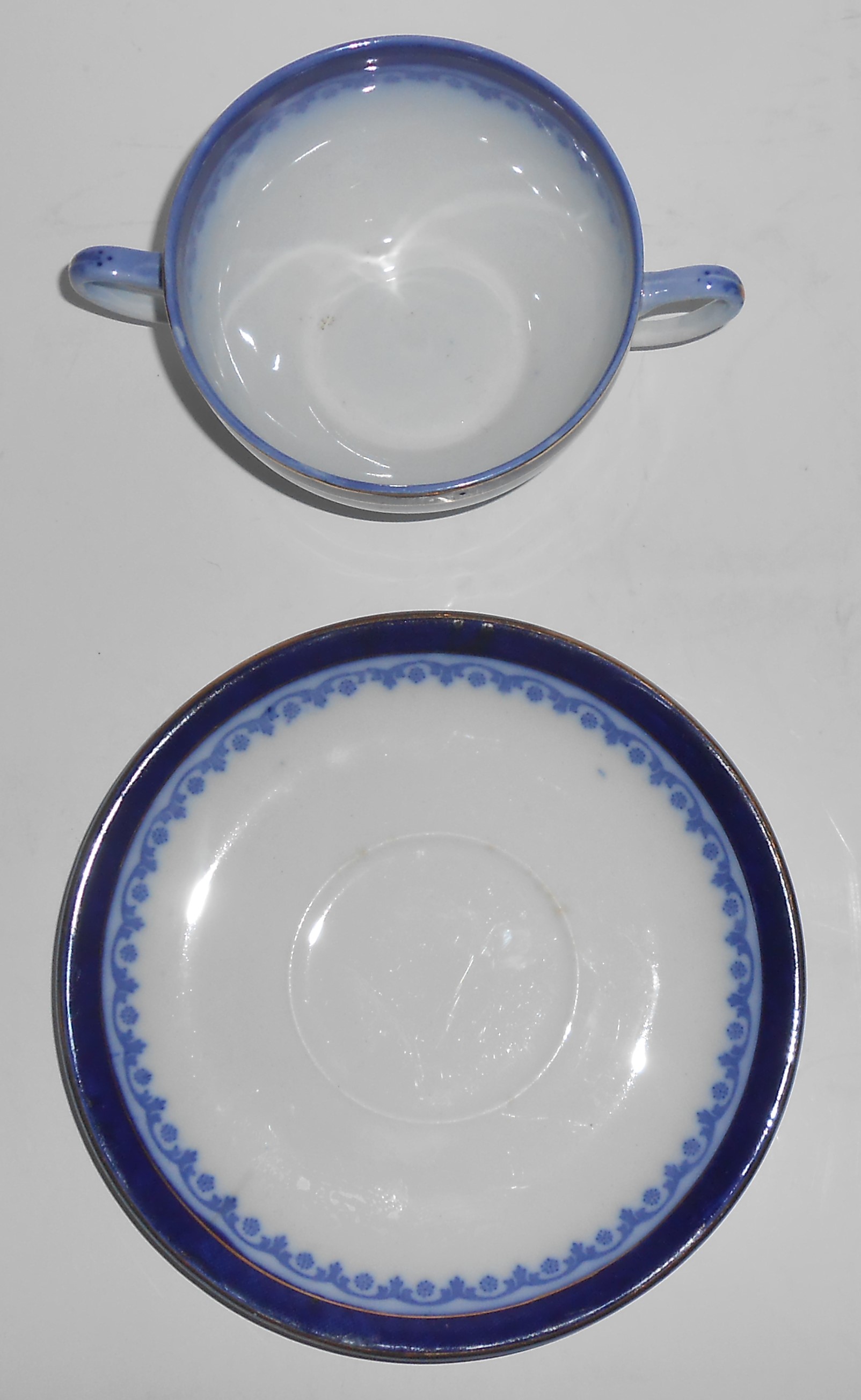Vintage Grindley Flow Blue Olympic / Burton Cream Soup