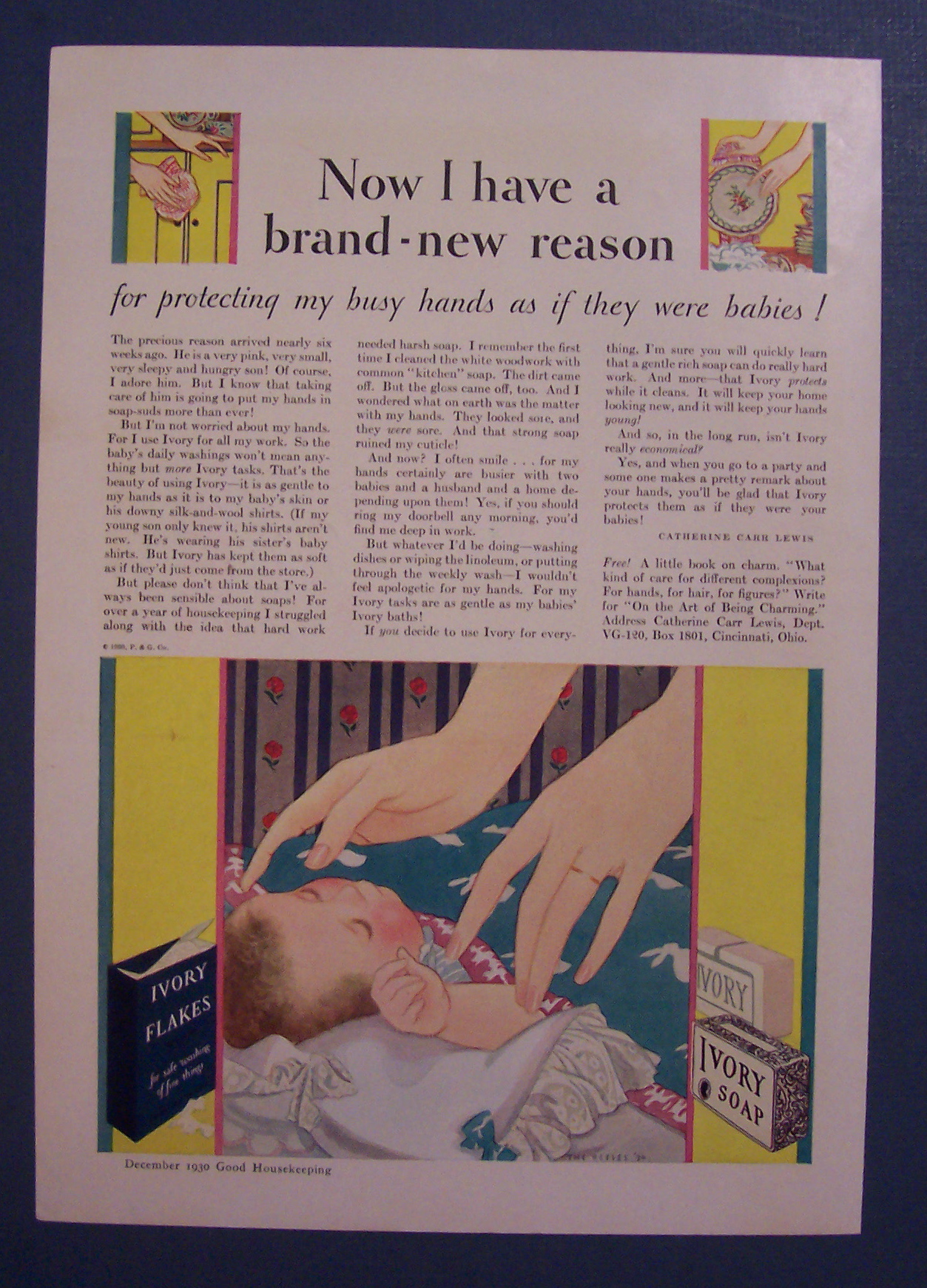 1930 Ivory Soap with Baby Sleeping in Crib