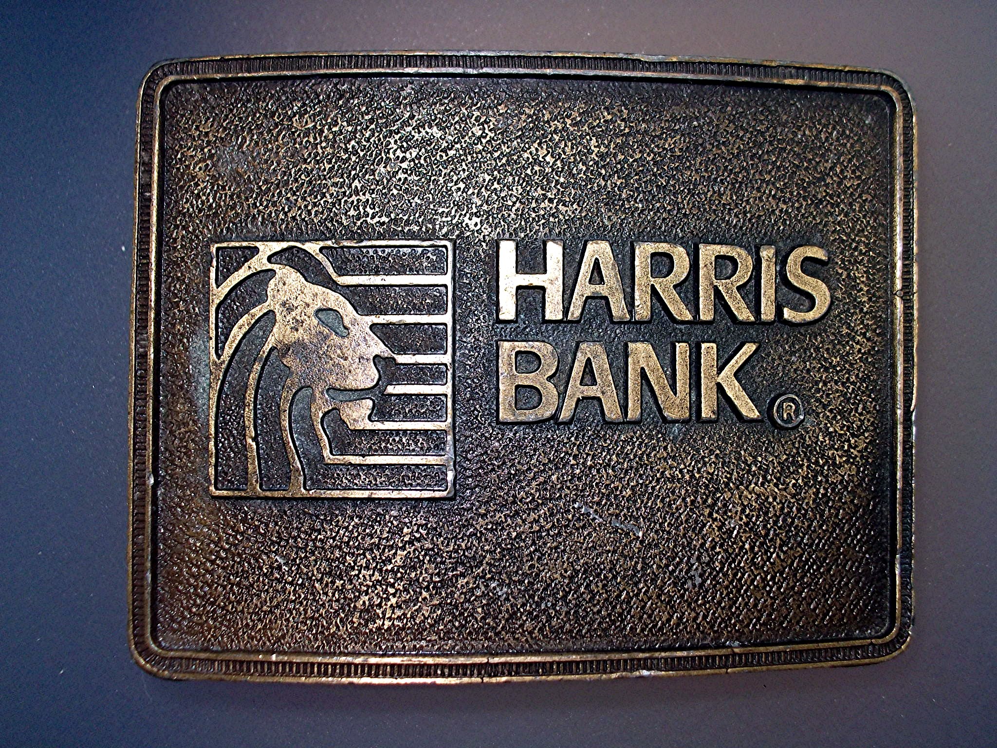 Brass Belt Buckle Harris Bank