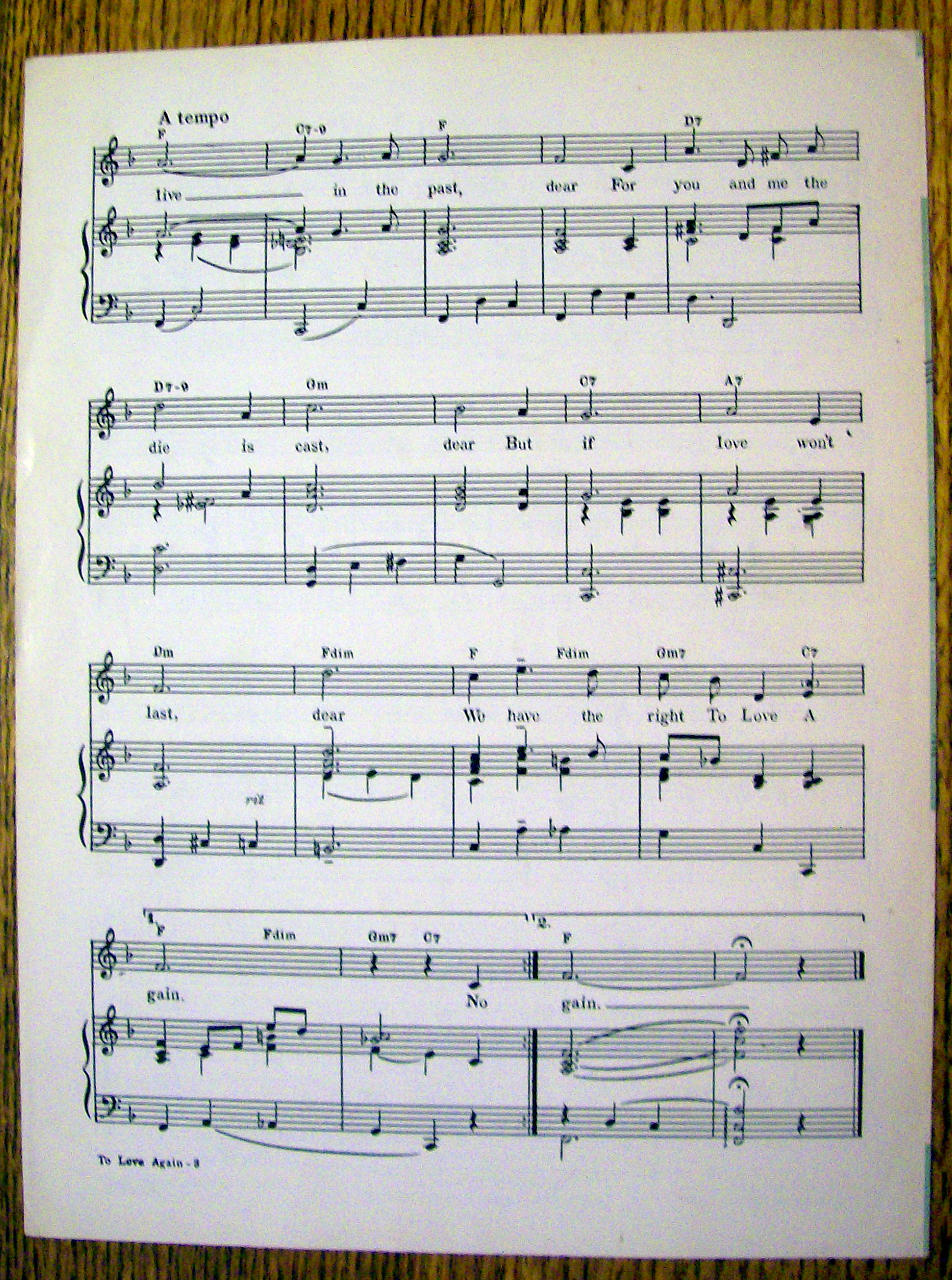 1956 To Love Again By Ned Washington (Power & Novak)