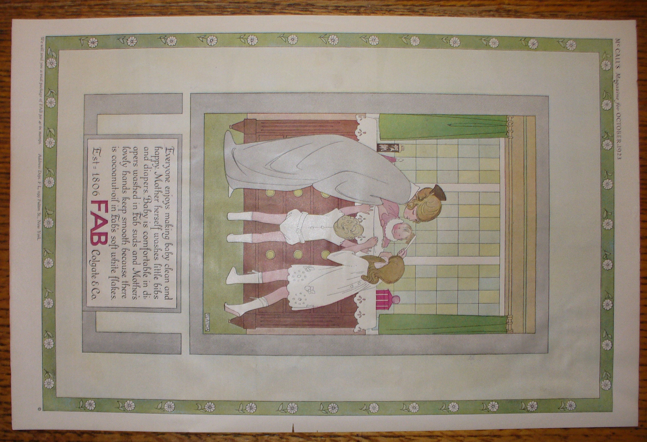 1923 Fab with Woman & 2 Children By Saida