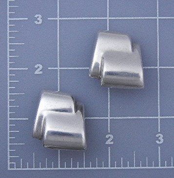Taxco Mexico Sterling Silver Ribbon Clip Earrings
