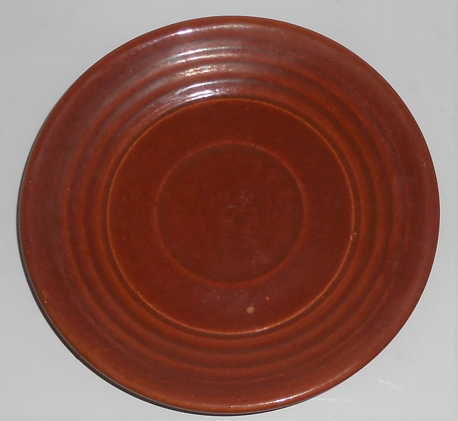 Bauer Pottery Ring Ware Red/Brown Saucer