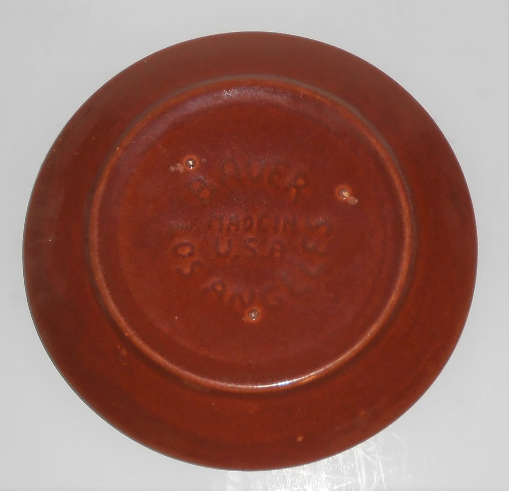 Bauer Pottery Ring Ware Red/Brown Saucer
