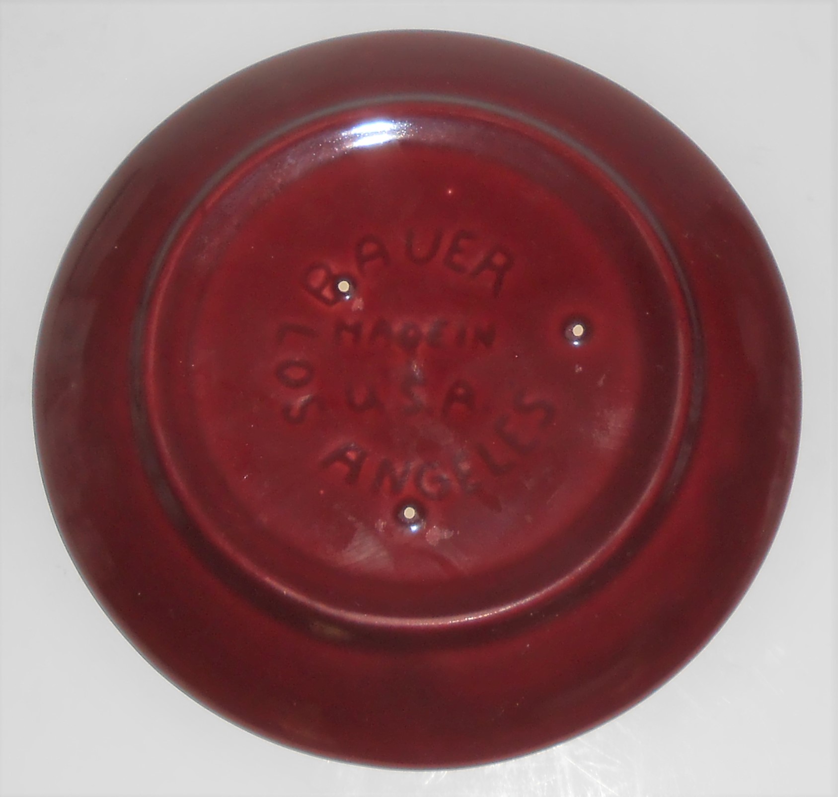 Bauer Pottery Ring Ware 3rd Period Burgundy Saucer