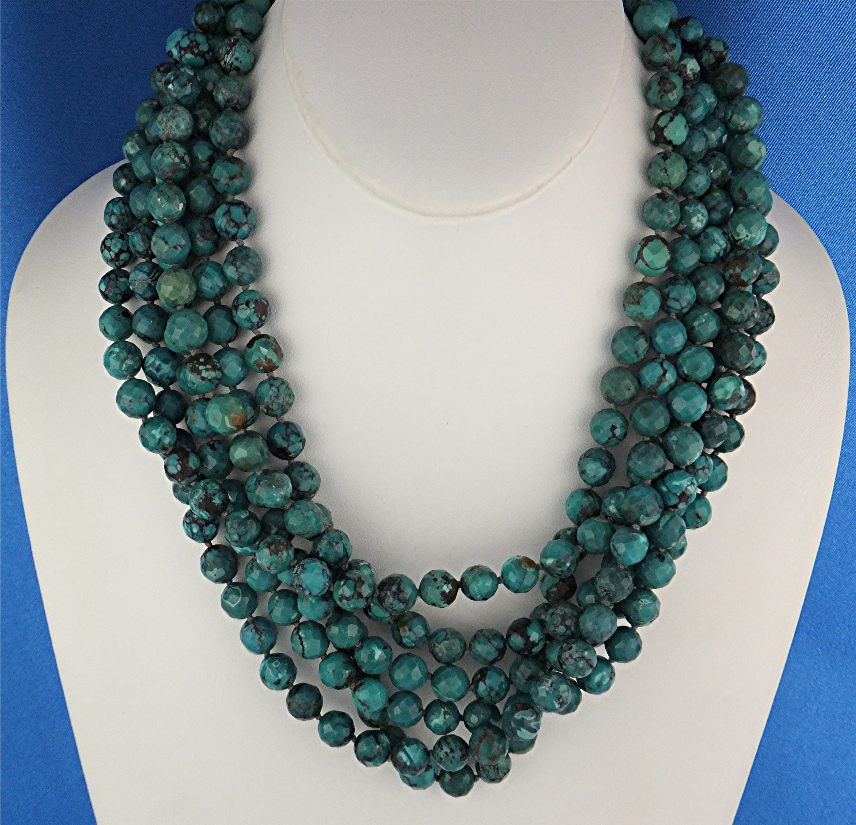 Silver Creations Faceted Turquoise Sterling Silver 6 St