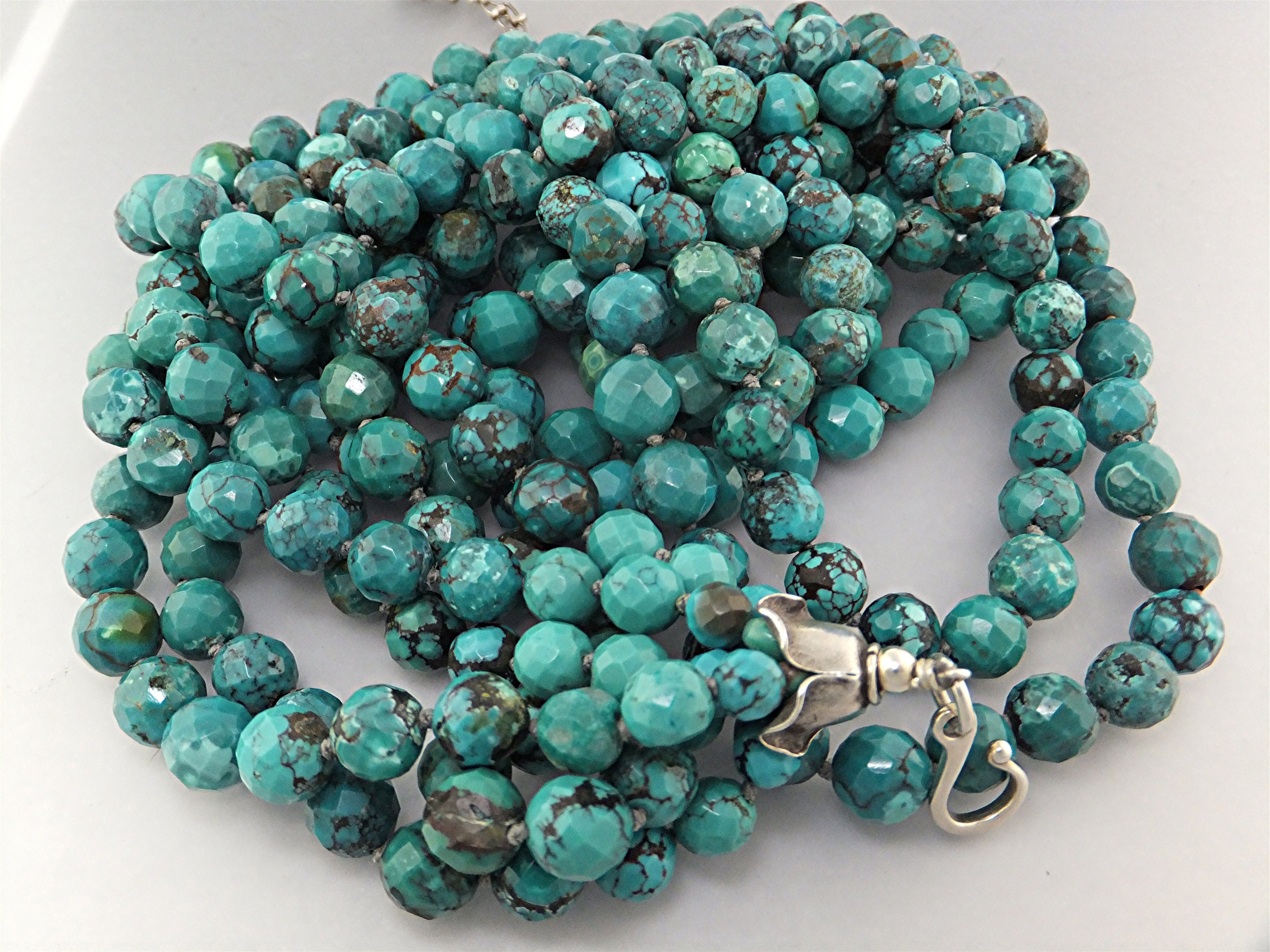 Silver Creations Faceted Turquoise Sterling Silver 6 St