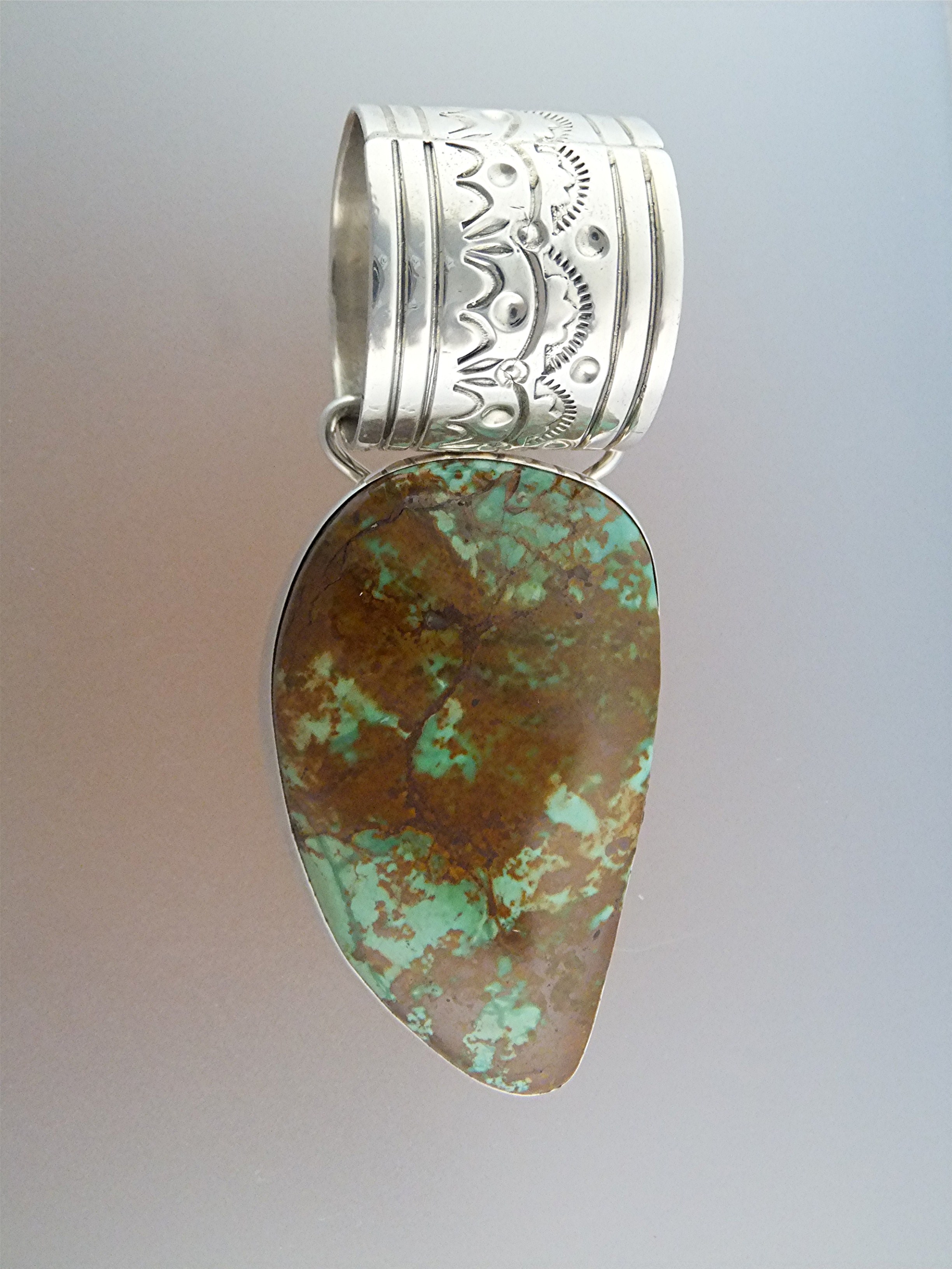 Pendant NAKAI Sterling Silver Morenci Turquoise USA