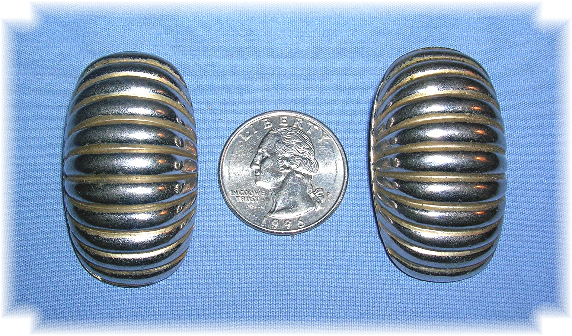 Signed Silvertone BARCLAY Clip Earrings