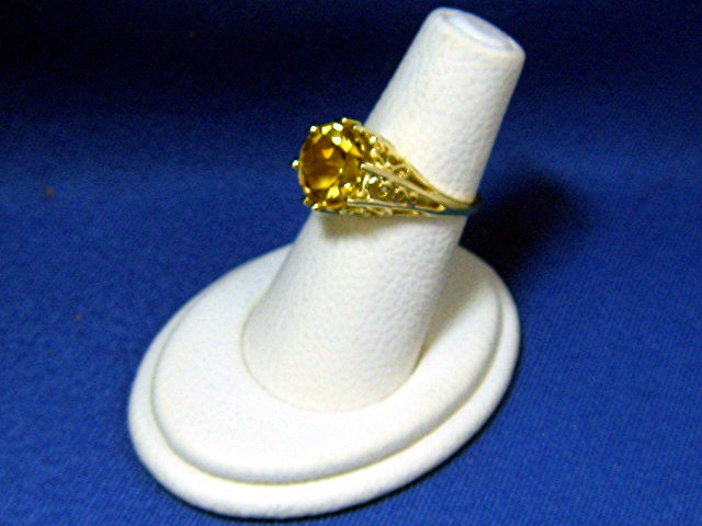 Ring 14K Gold Filigree 5ct Golden Citrine