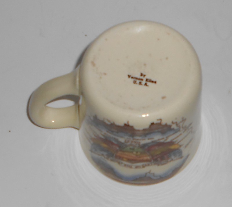 VINTAGE Vernon Kilns Pottery Valley Of The Moon Coffee Mug