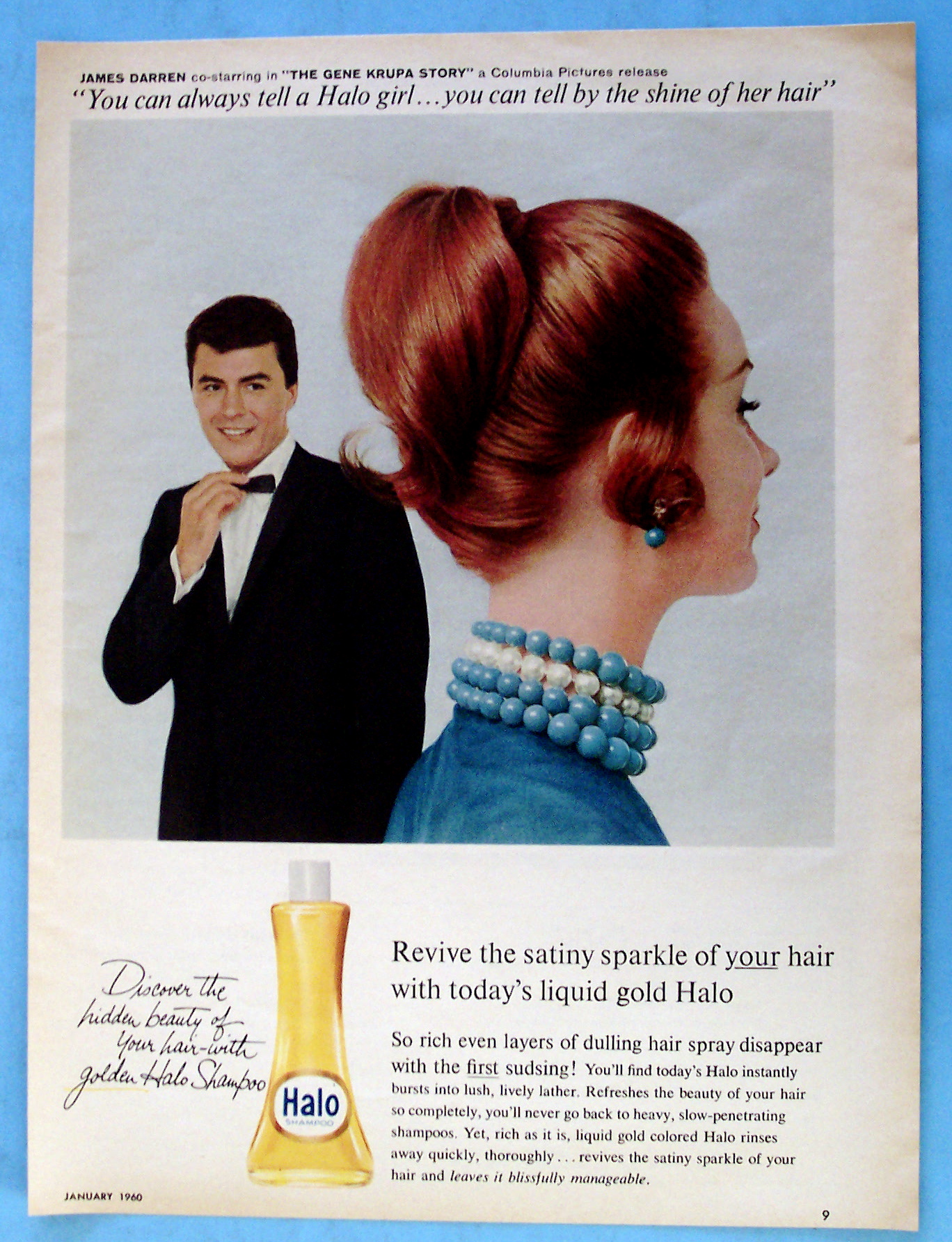 1960 Halo Shampoo with James Darren (Gene Krupa Story)