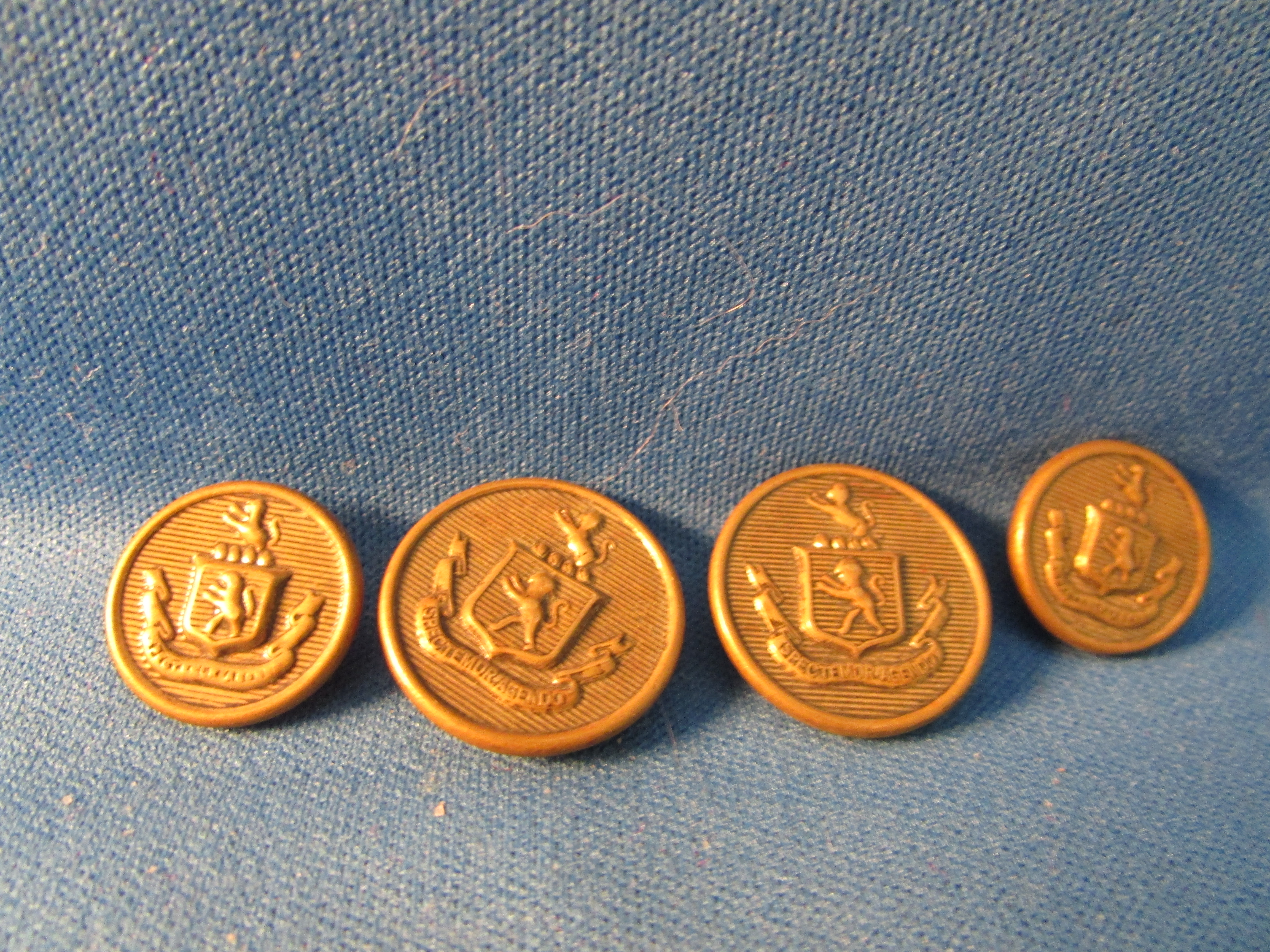 Four Metal Military Buttons
