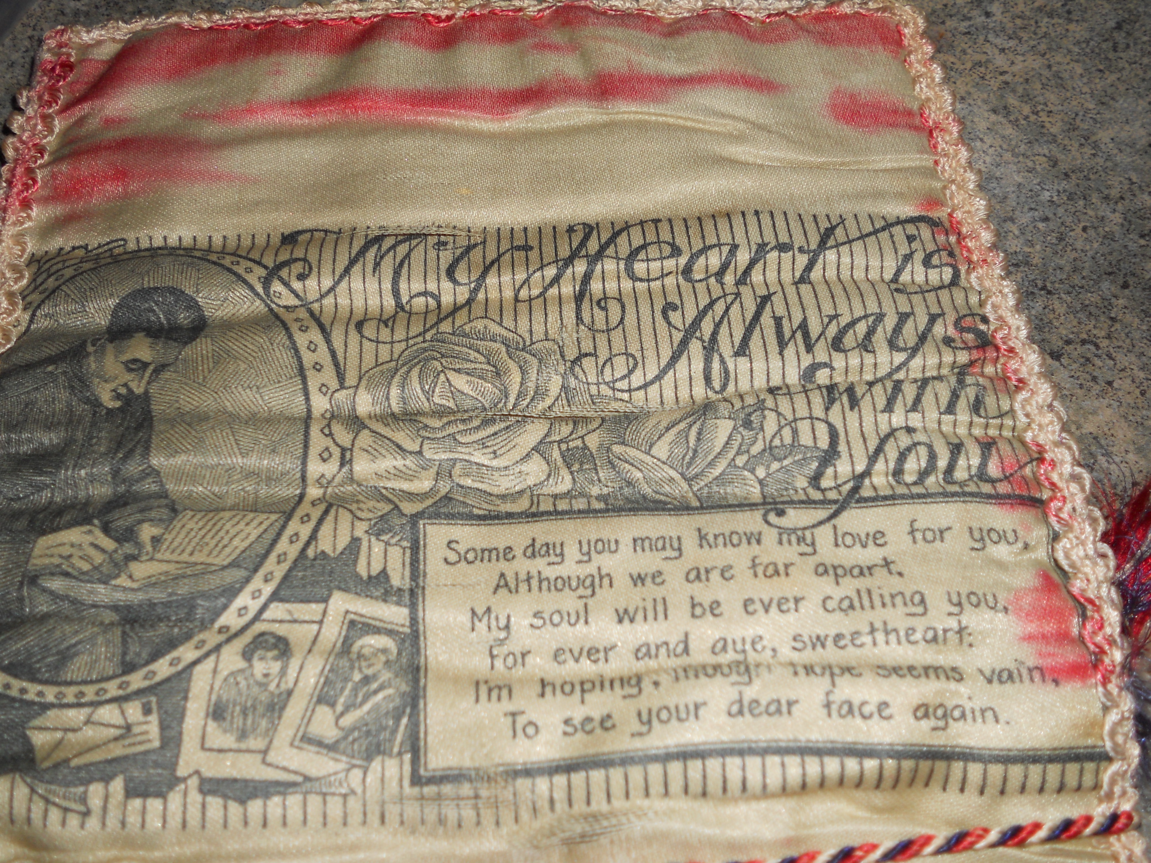 WWII Memory Silk Cover Book Handmade