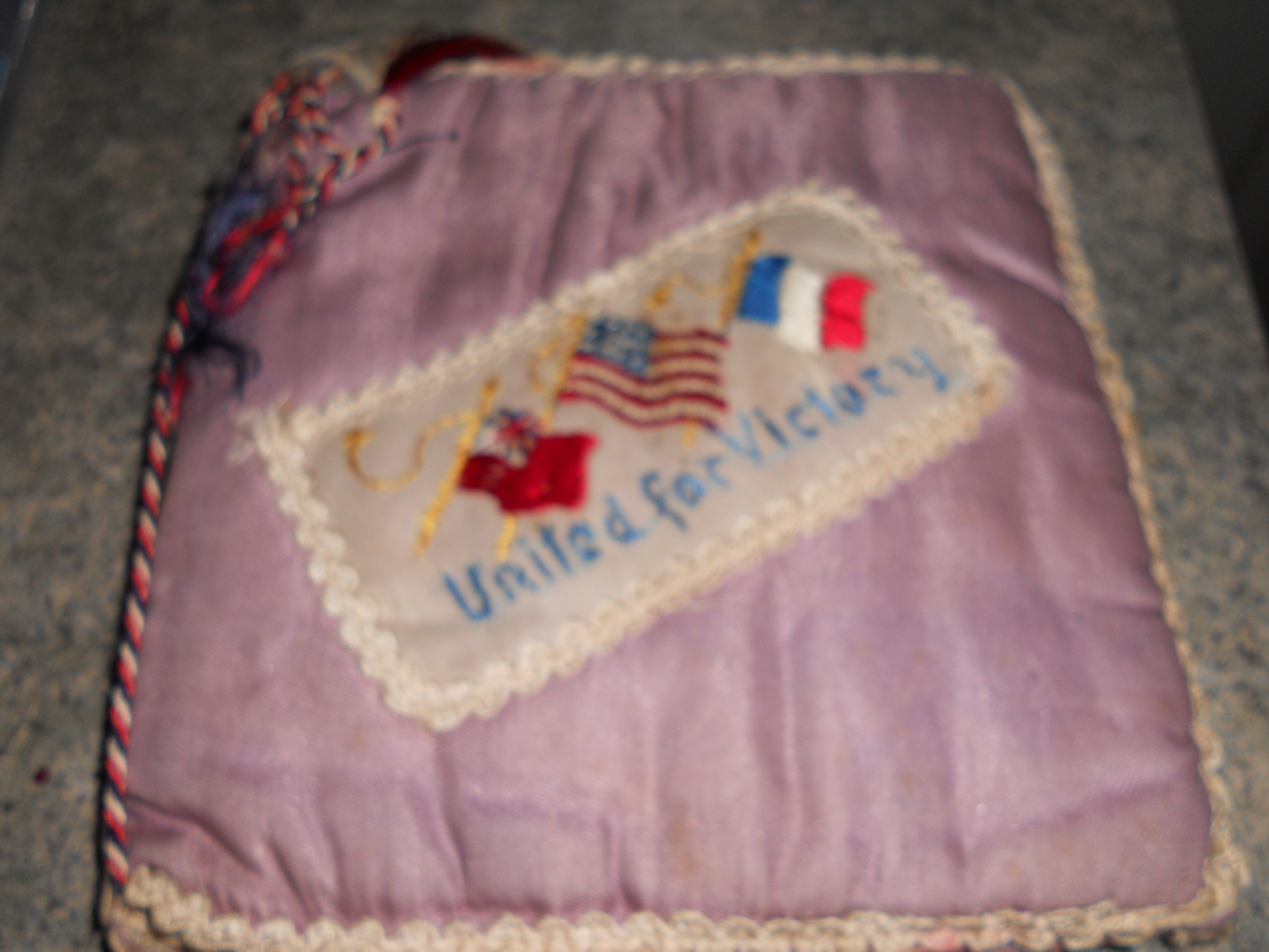 WWII Memory Silk Cover Book Handmade