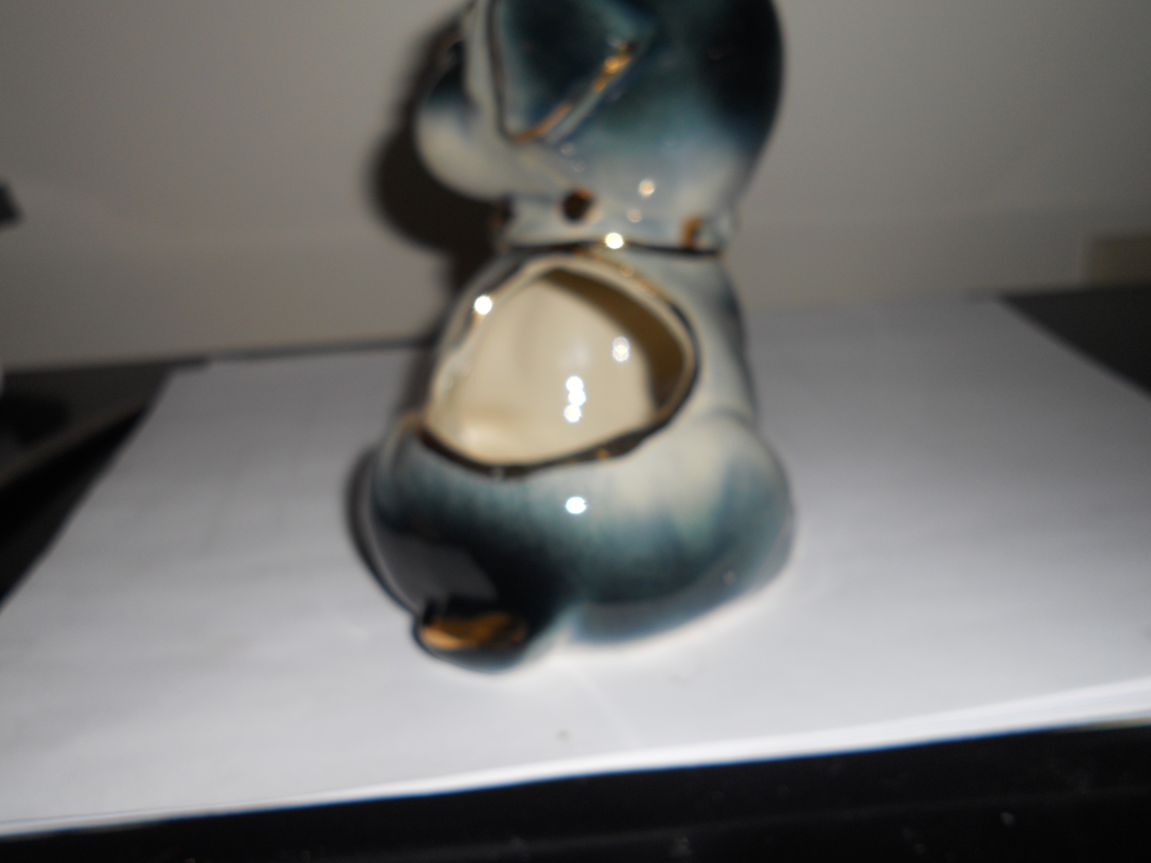 Dog Planter with Gold Accents