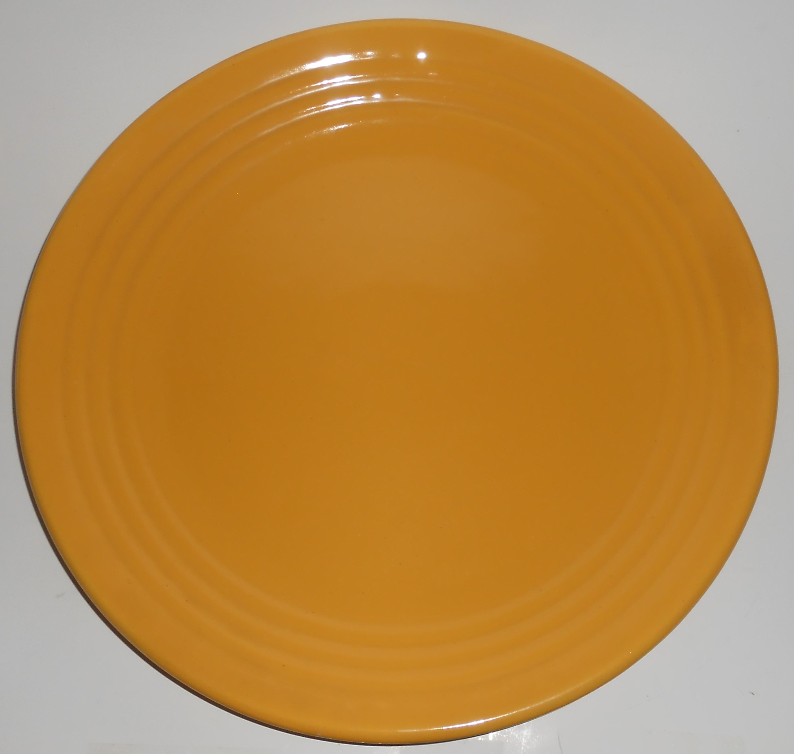Vintage Bauer Pottery Early Ring Ware Yellow Chop Plate