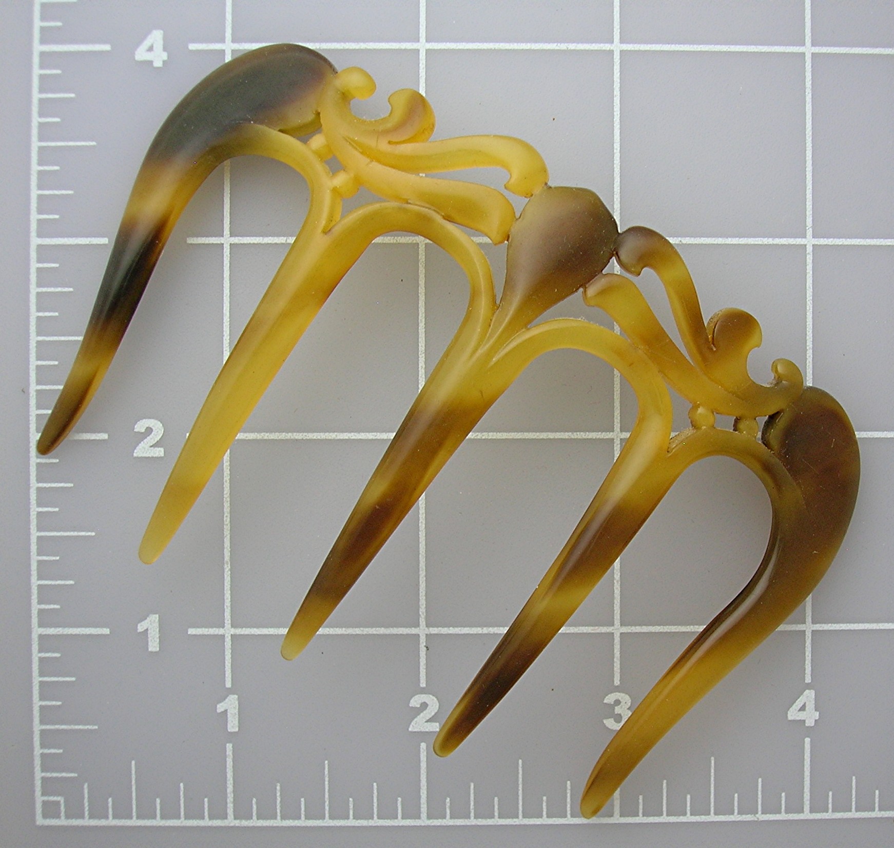 Plastic Lucite Tortoise Vintage 4 Inch Hair Comb