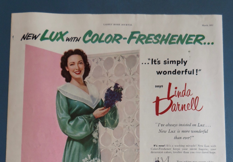 1951 Lux Soap & Flakes with Television Star Linda Darnell