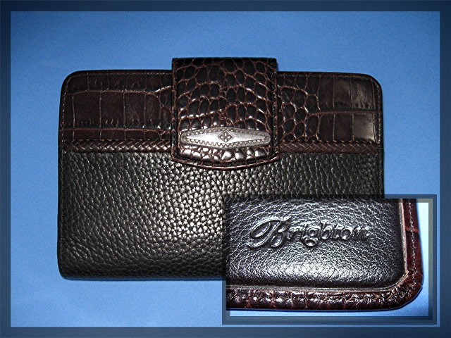 Brighton Black Tan leather Wallet Purse