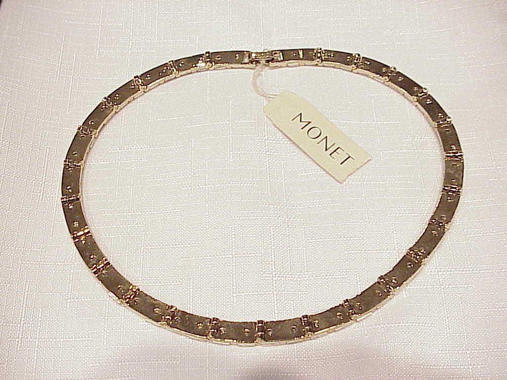 Monet Gold And Silver Tone Necklace And Pierced Earrings Set - Nwt
