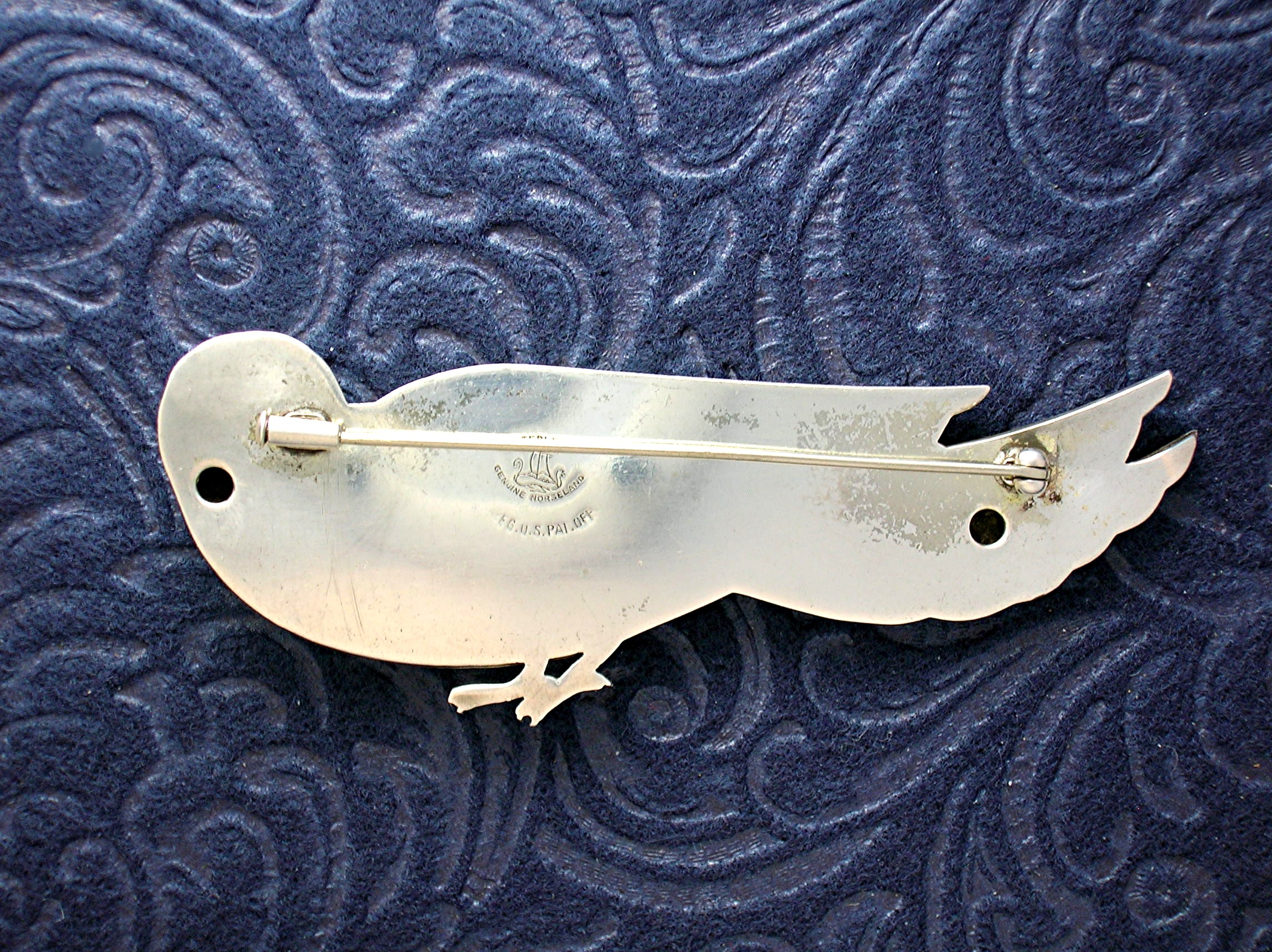 Sterling Coro Norseland Dove Bird Pin Brooch . . .