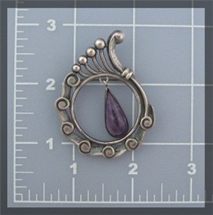 Sterling Silver Amethyst PROSA Eagle 5 Brooch Pin Mexic