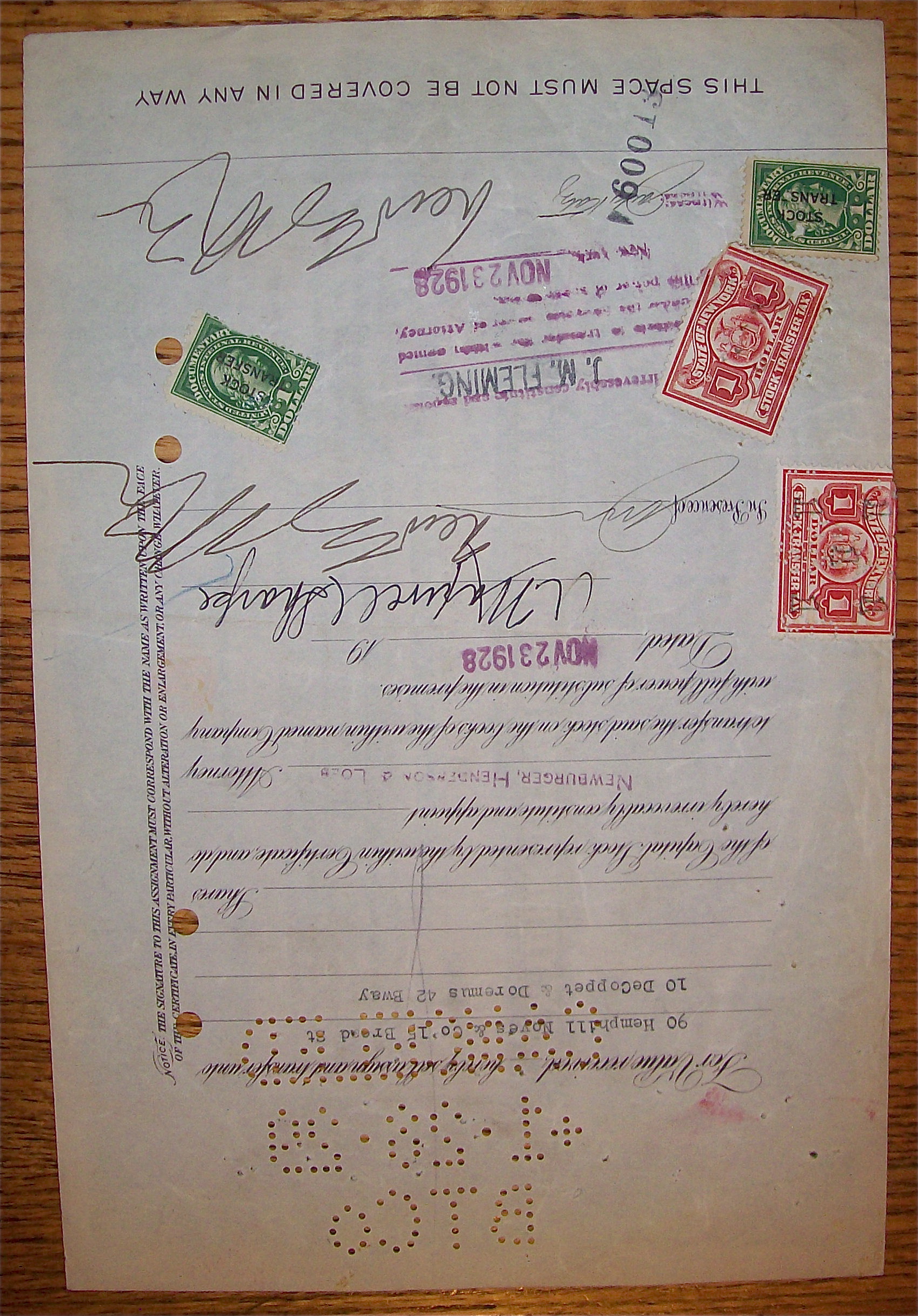1928 New York, Ontario & Western Railway 100 Shares