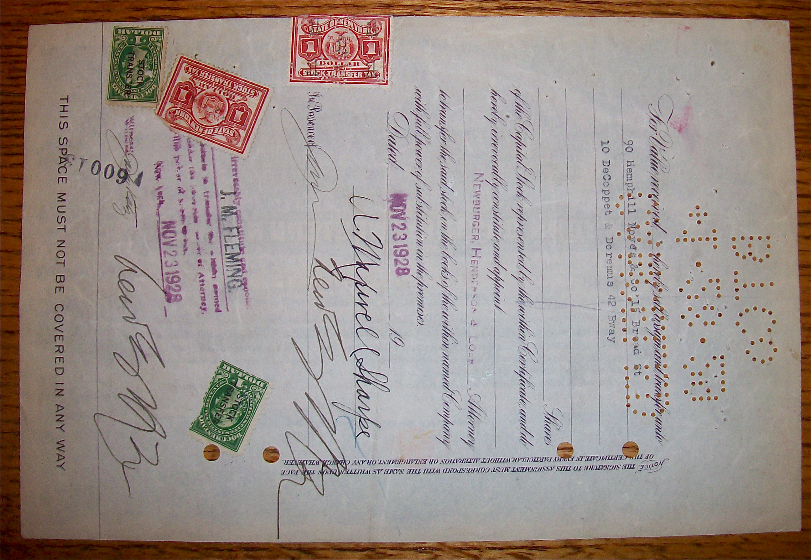 1928 New York, Ontario & Western Railway 100 Shares