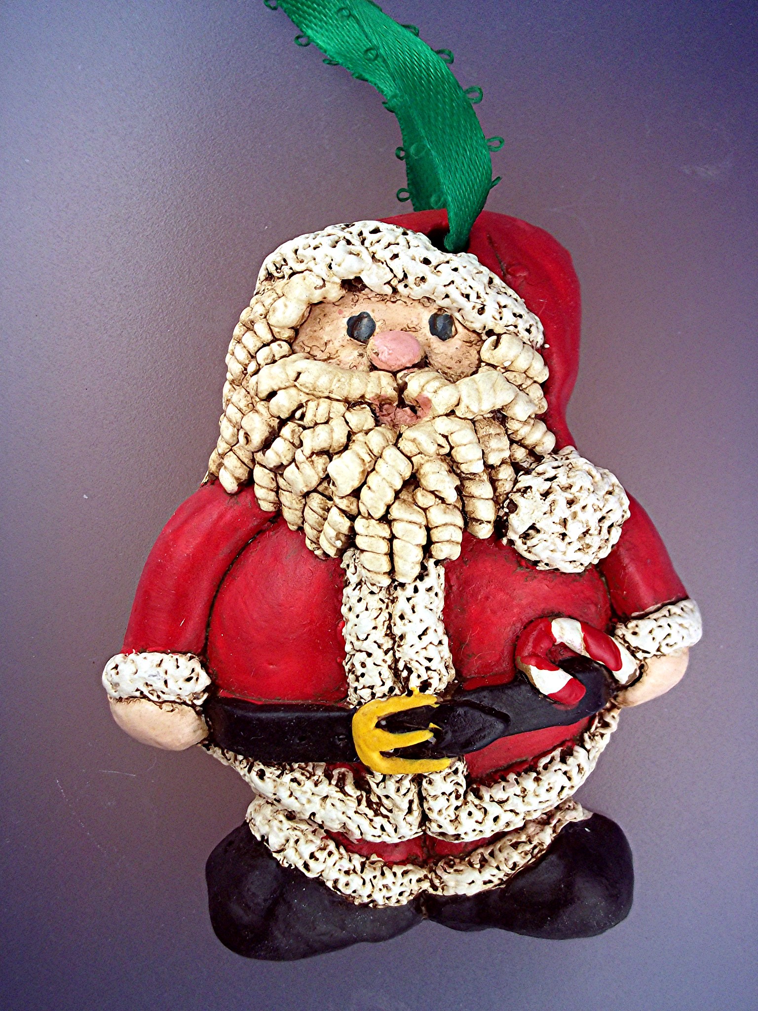 Santa Claus Christmas Ornament with candy cane